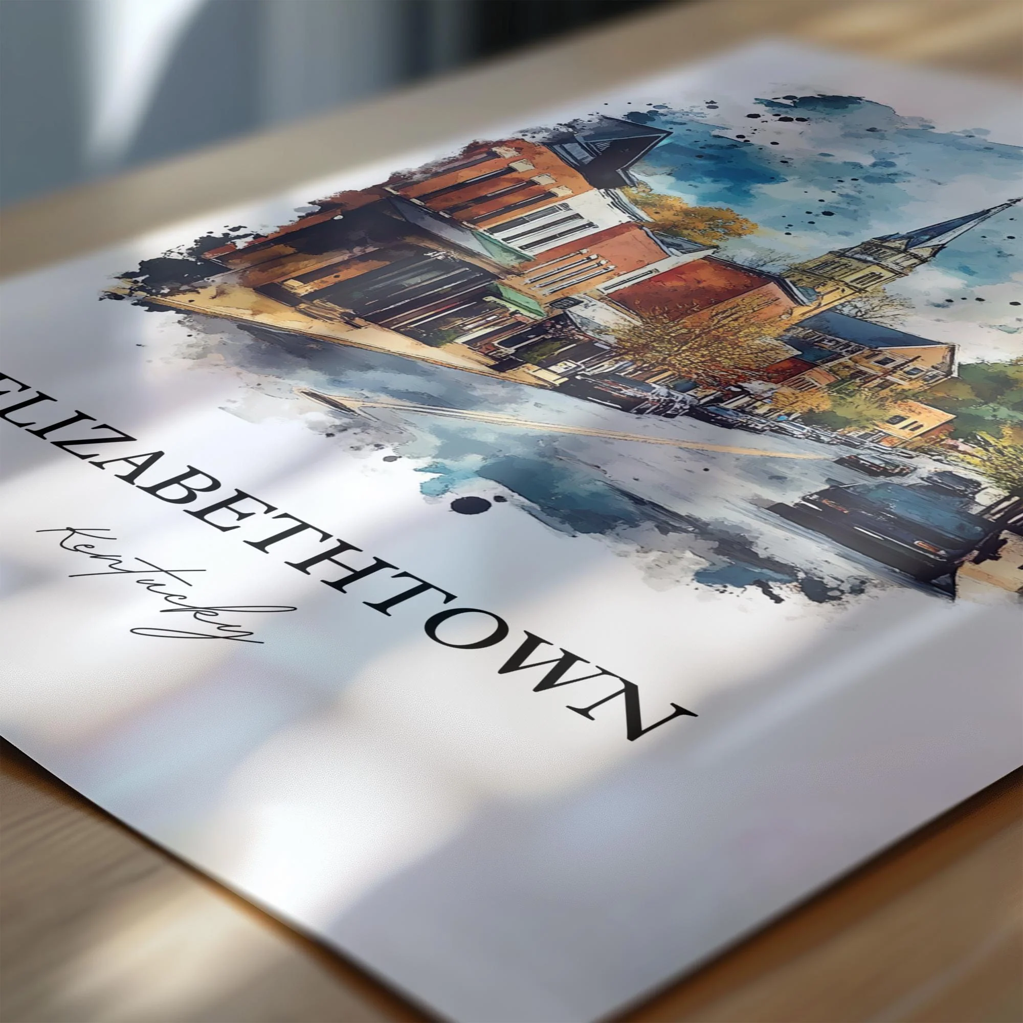 Elizabethtown, Kentucky, Kentucky – Watercolor Art Print - Image 2