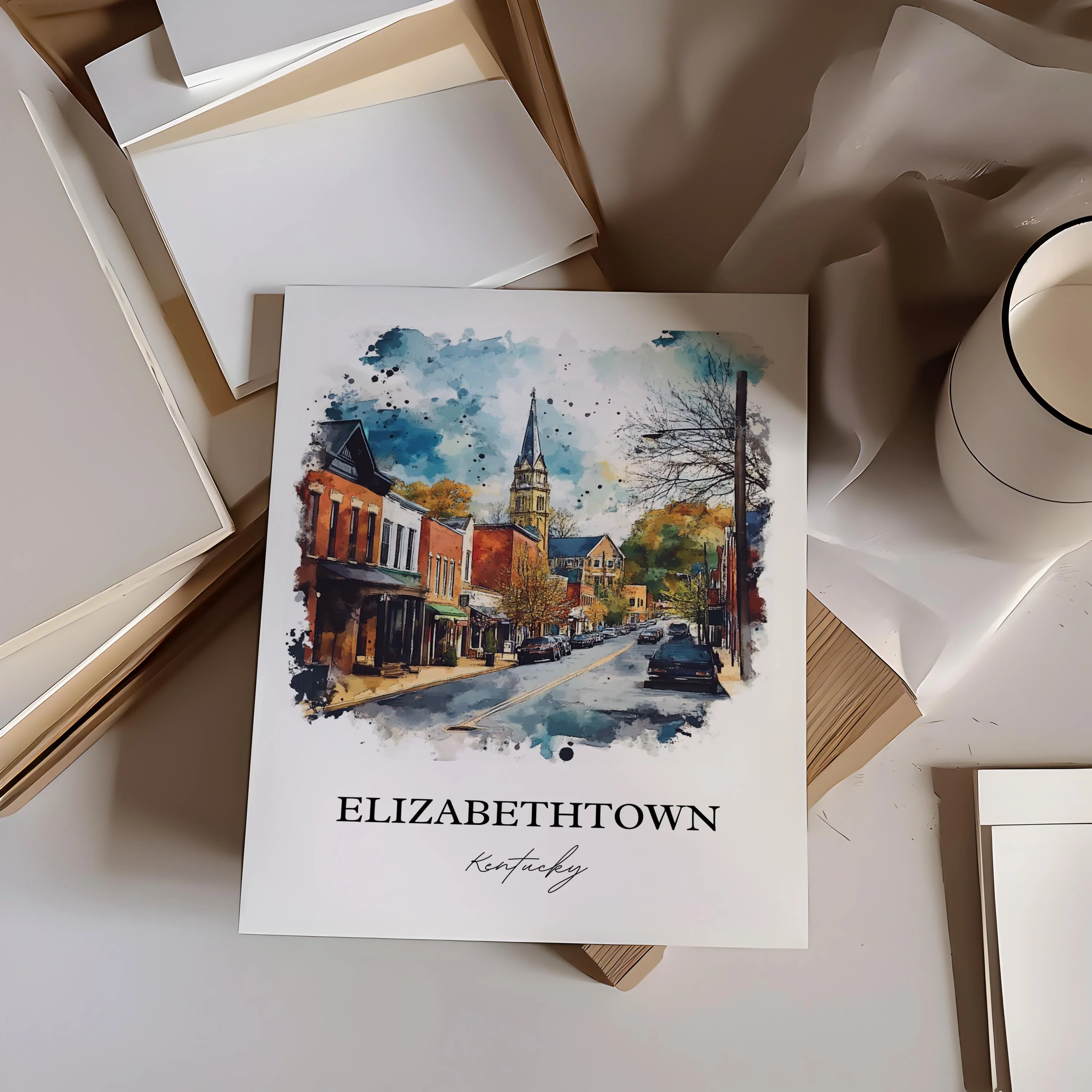 Elizabethtown, Kentucky, Kentucky – Watercolor Art Print - Image 5