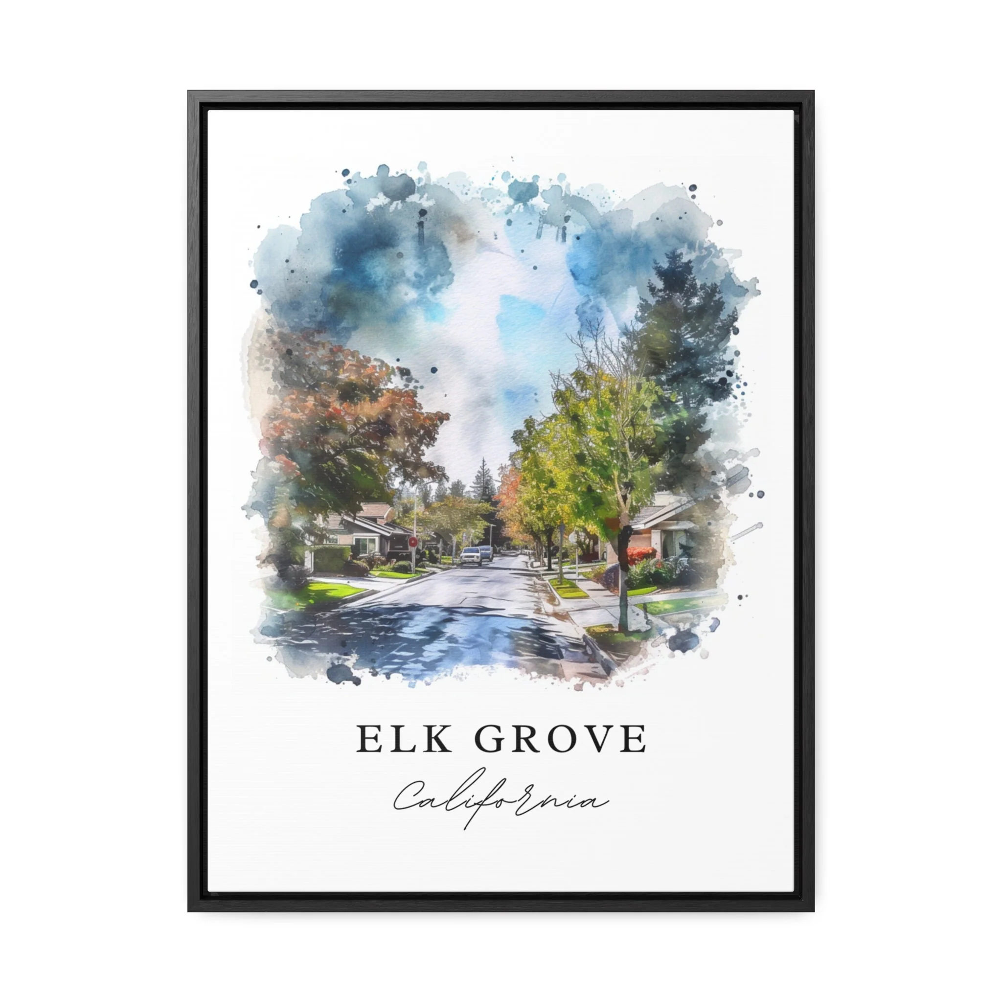 Elk Grove, California, California – Watercolor Art Print - Image 5