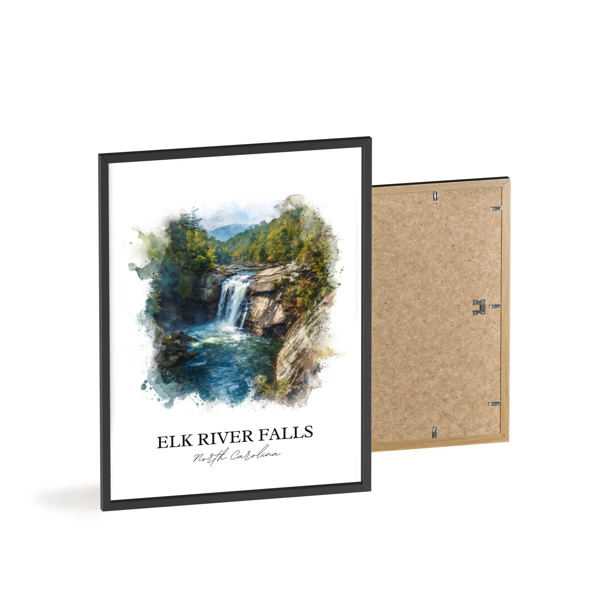 Elk River Falls, North Carolina, USA – Watercolor Art Print - Image 8
