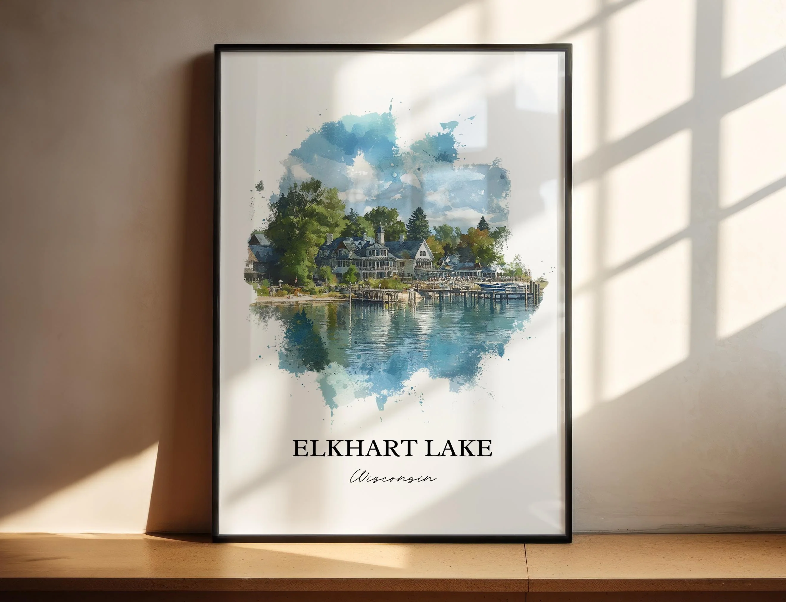 Elkhart Lake, USA – Watercolor Art Print