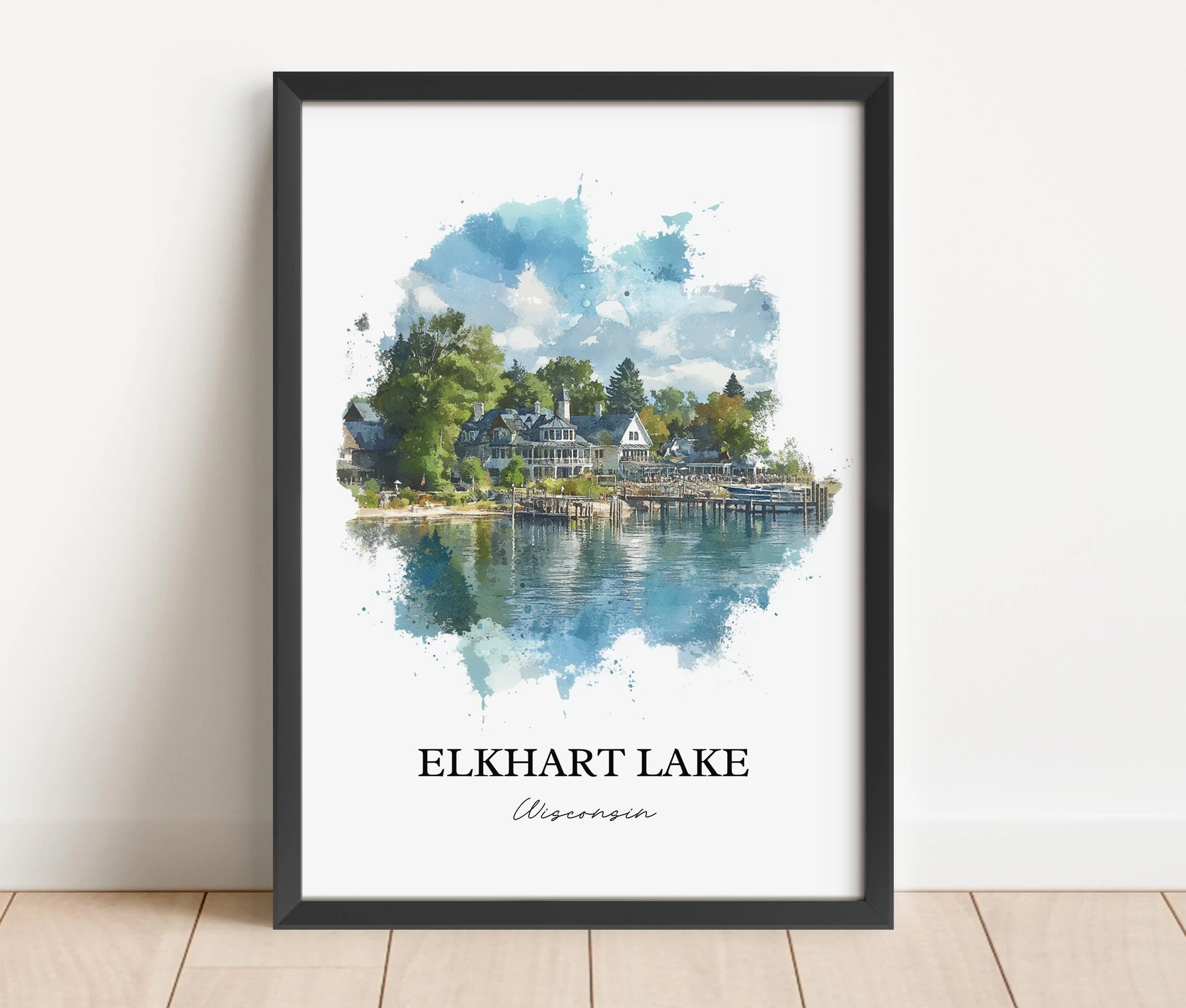 Elkhart Lake, USA – Watercolor Art Print - Image 4