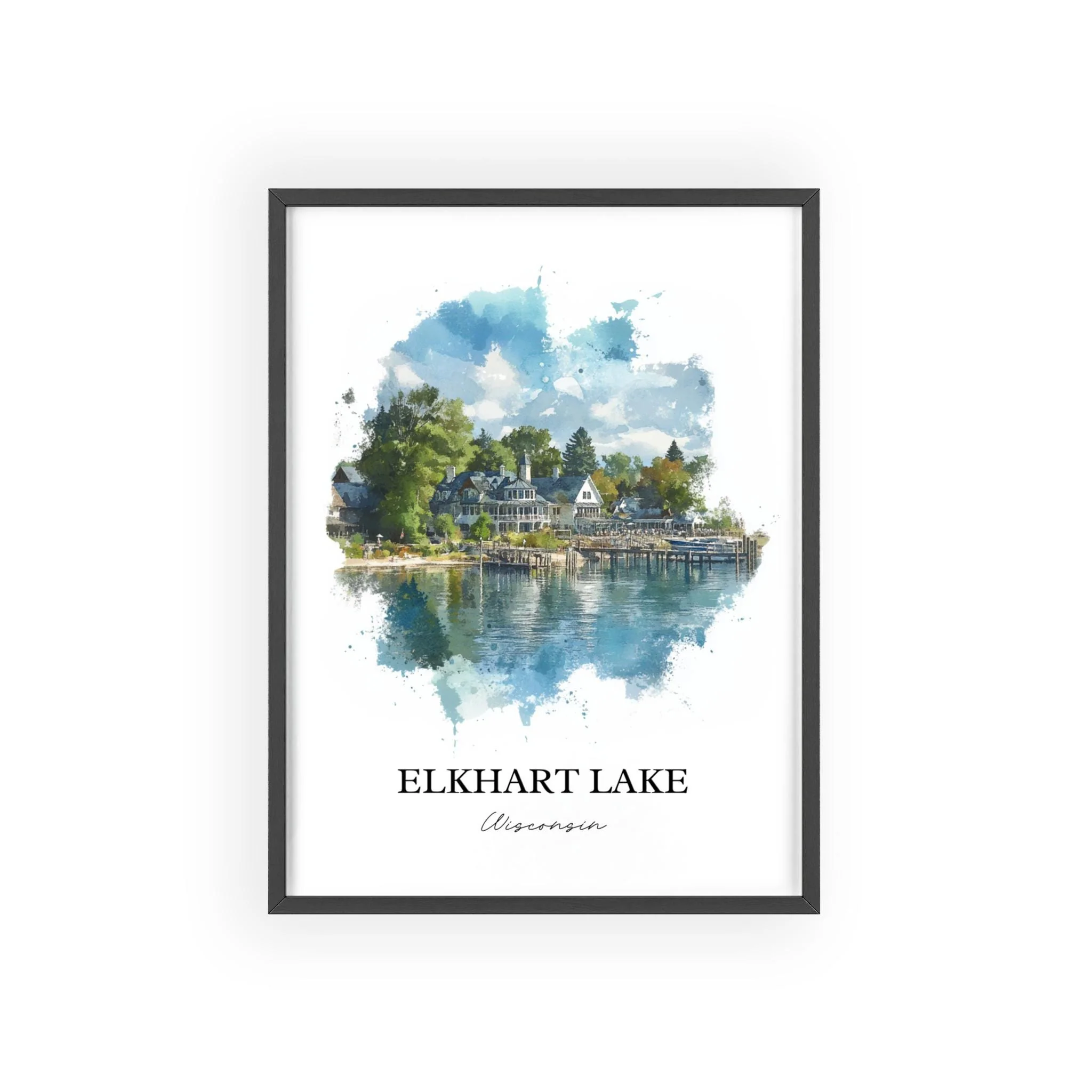 Elkhart Lake, USA – Watercolor Art Print - Image 7