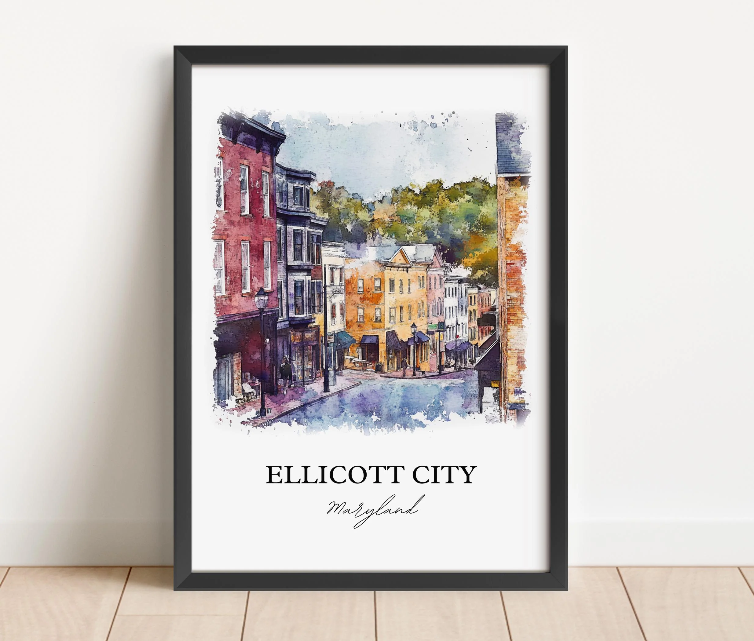 Ellicott City, MD, USA – Watercolor Art Print - Image 5