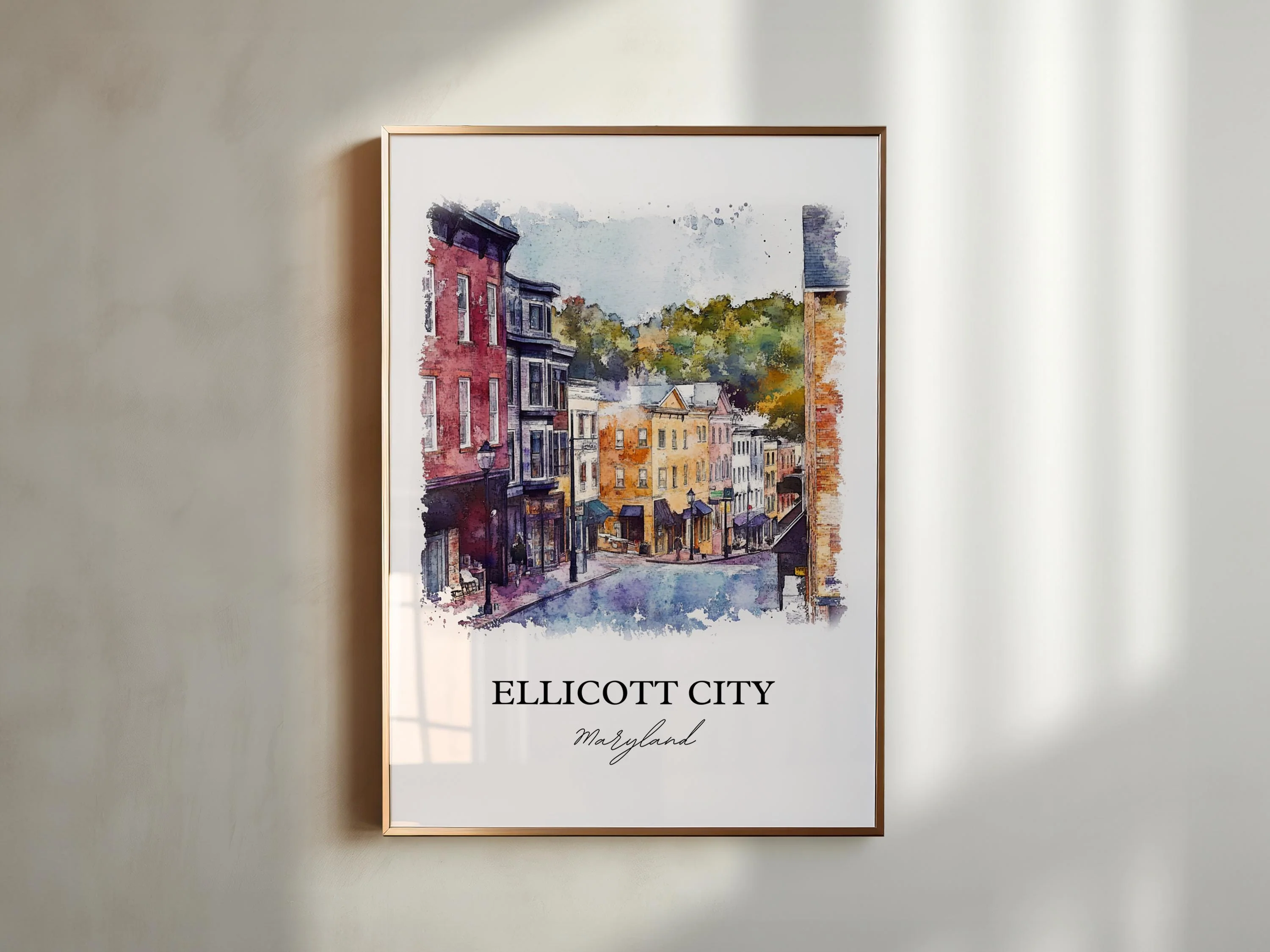 Ellicott City, MD, USA – Watercolor Art Print - Image 6