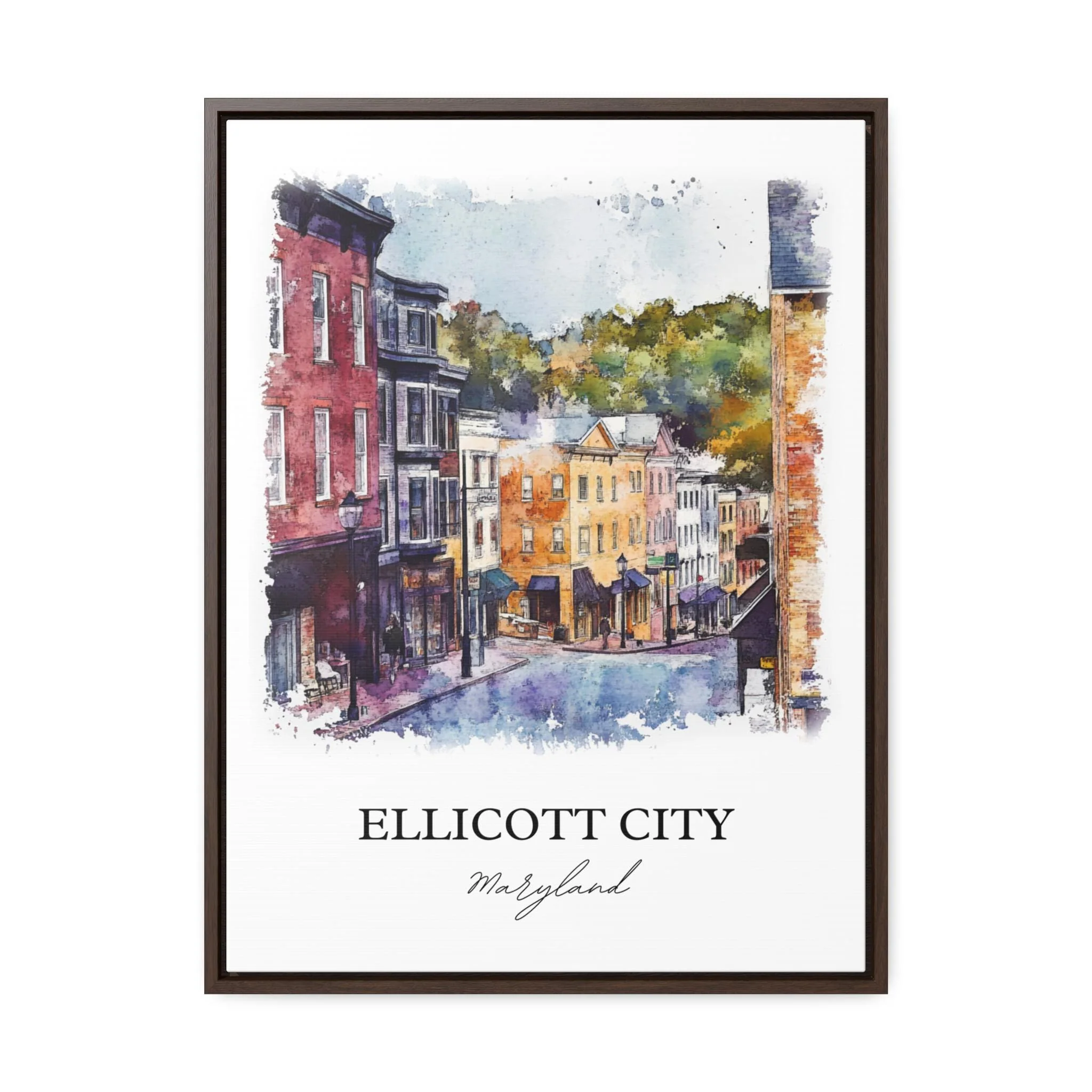 Ellicott City, MD, USA – Watercolor Art Print - Image 7