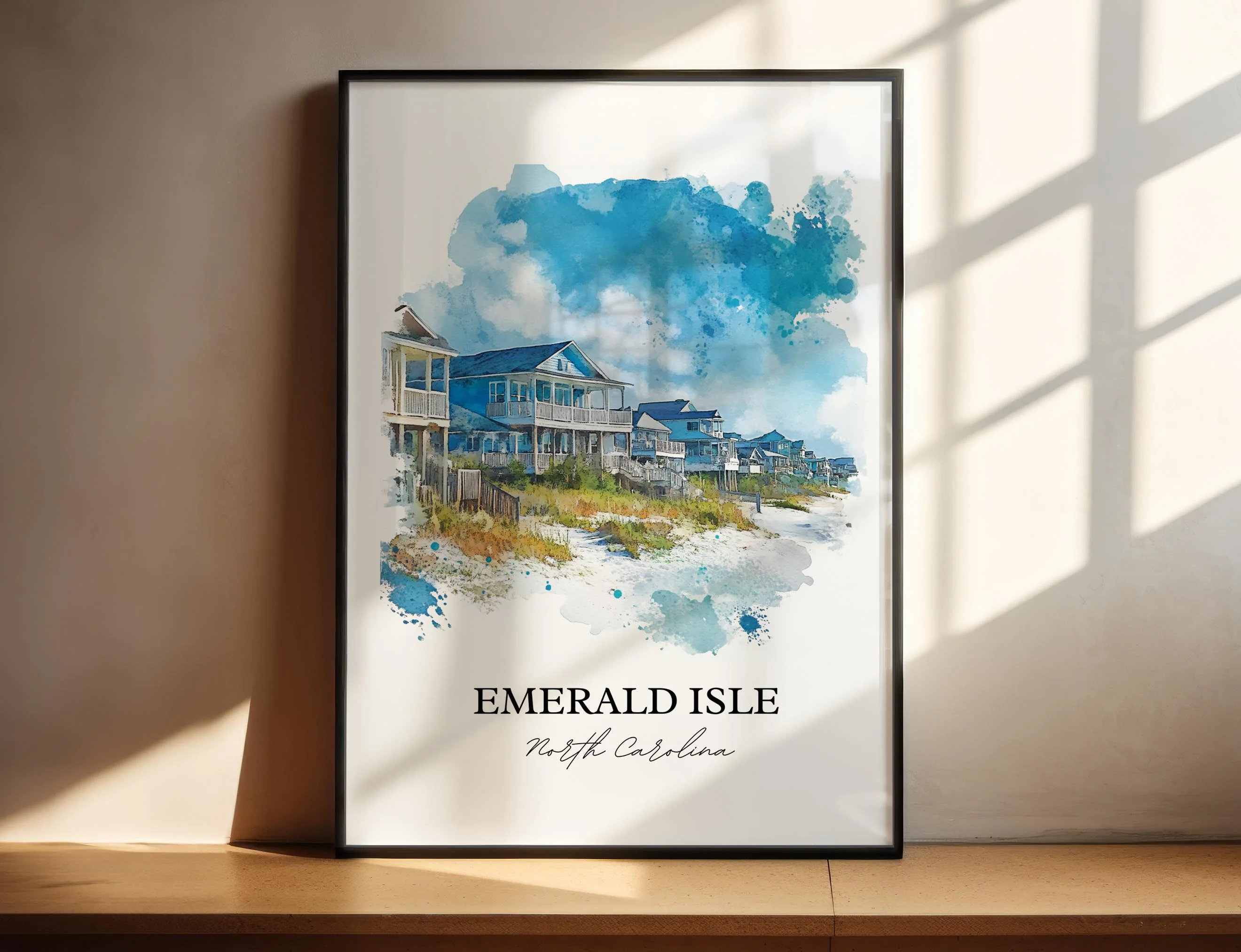 Emerald Isle, North Carolina – Watercolor Art Print