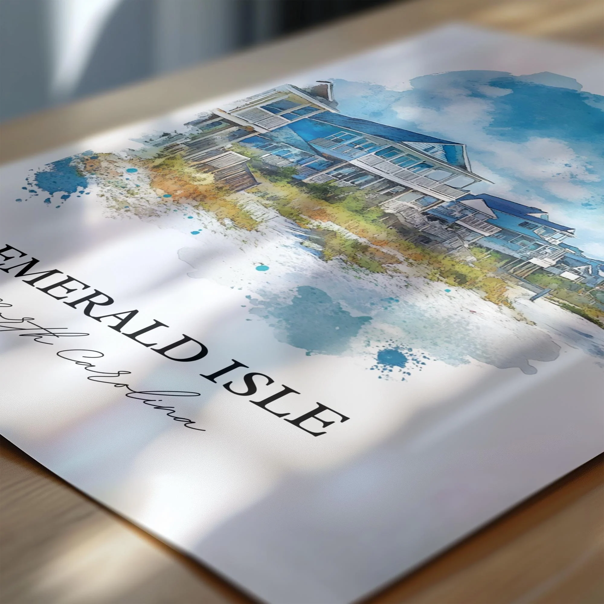 Emerald Isle, North Carolina – Watercolor Art Print - Image 2