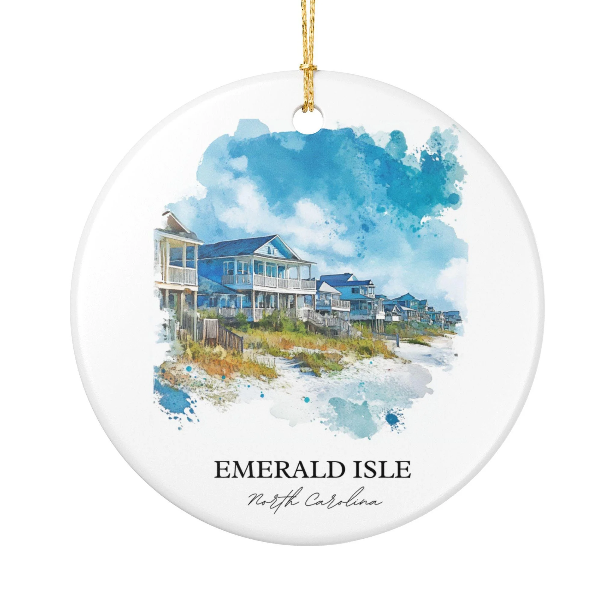Emerald Isle Ornament: Unique Emerald Isle Souvenir, Basel Emerald Isle NC Decor, and Authentic Emerald Isle Gift - Image 2