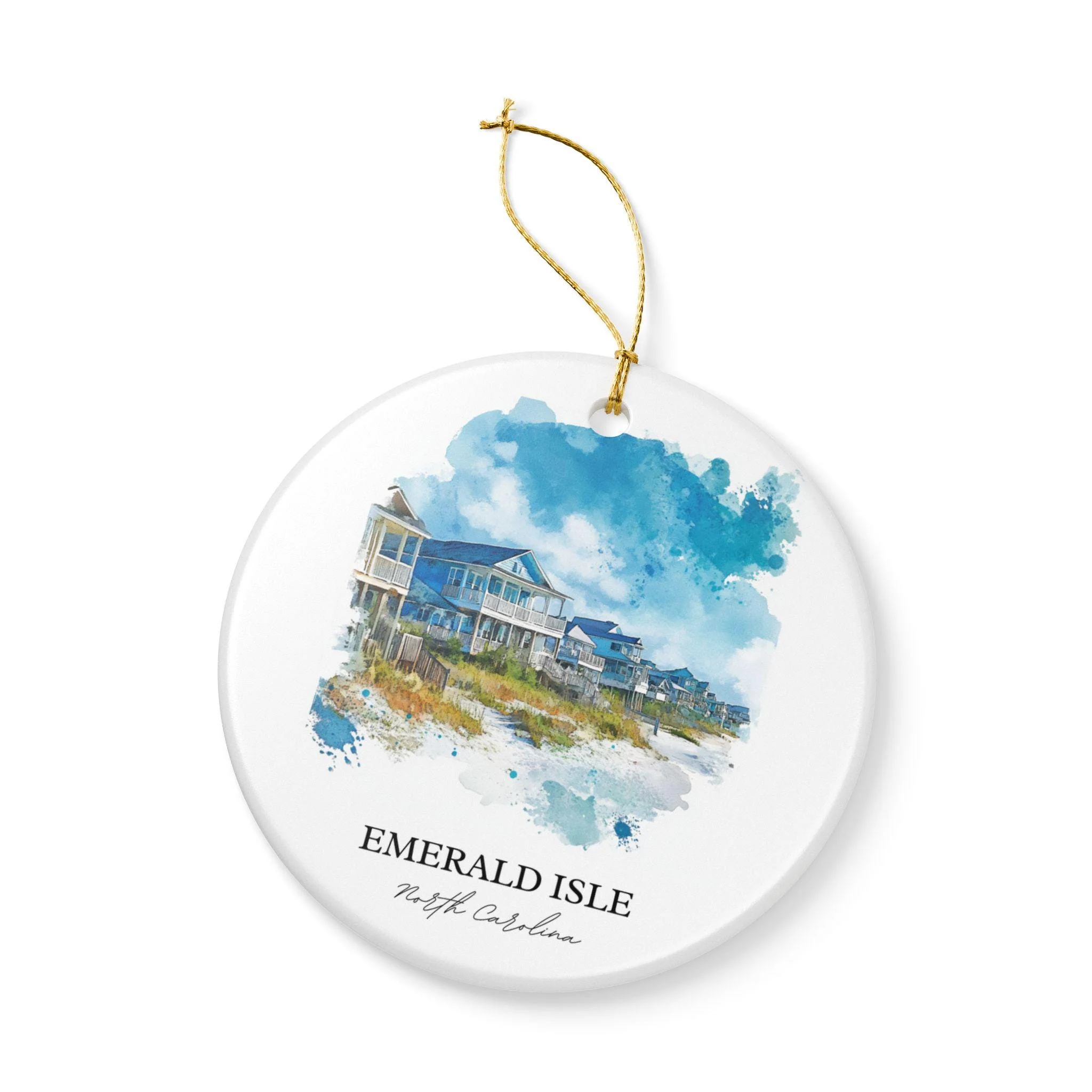 Emerald Isle Ornament: Unique Emerald Isle Souvenir, Basel Emerald Isle NC Decor, and Authentic Emerald Isle Gift - Image 3