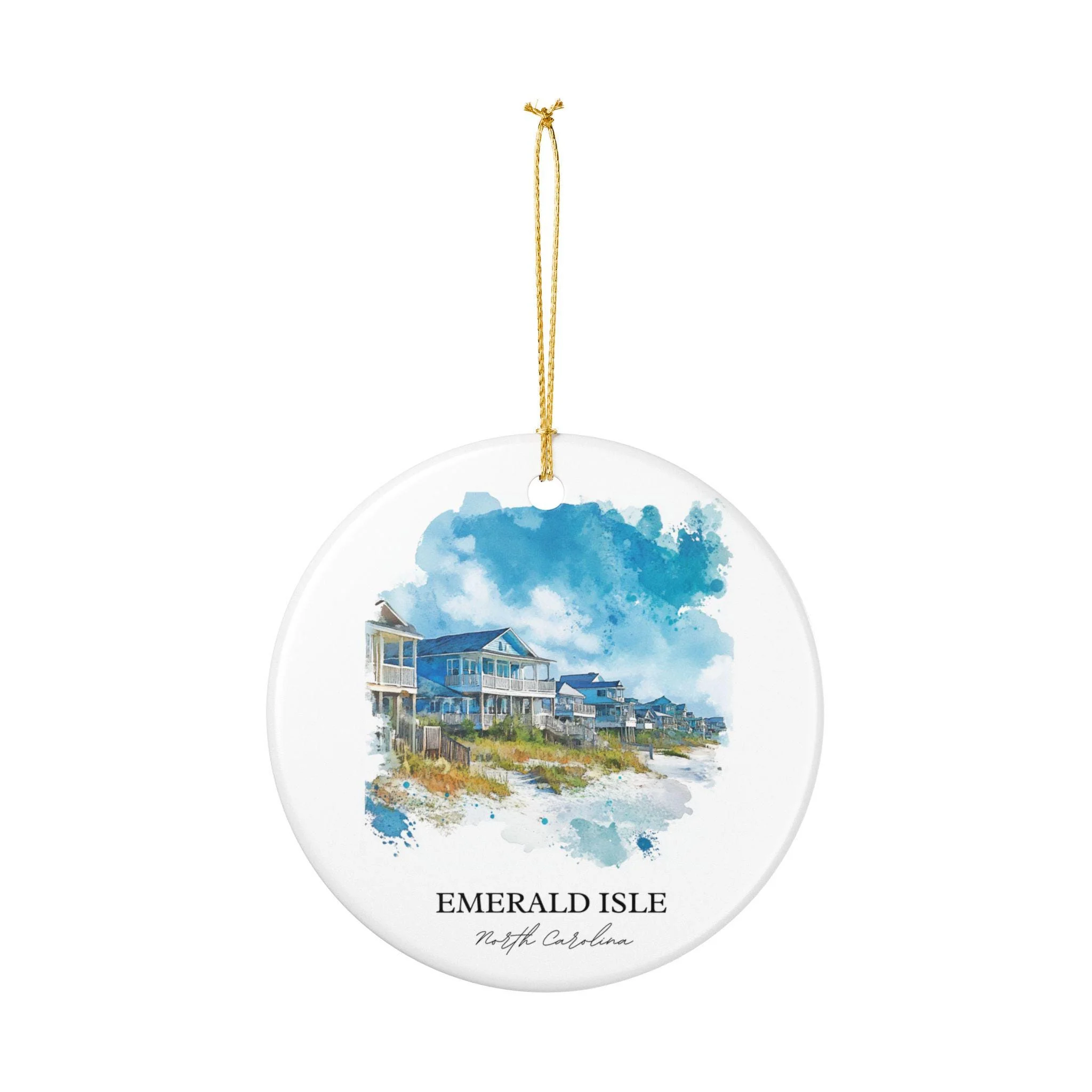 Emerald Isle Ornament: Unique Emerald Isle Souvenir, Basel Emerald Isle NC Decor, and Authentic Emerald Isle Gift - Image 4