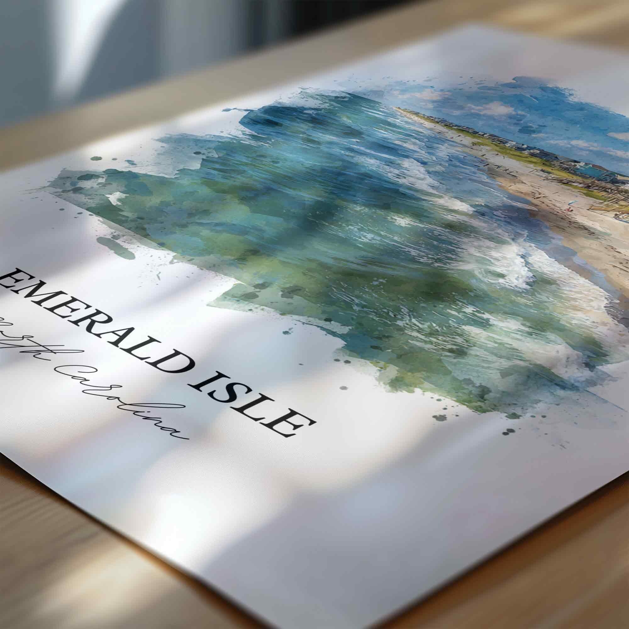 Emerald Isle, North Carolina – Watercolor Art Print - Image 2
