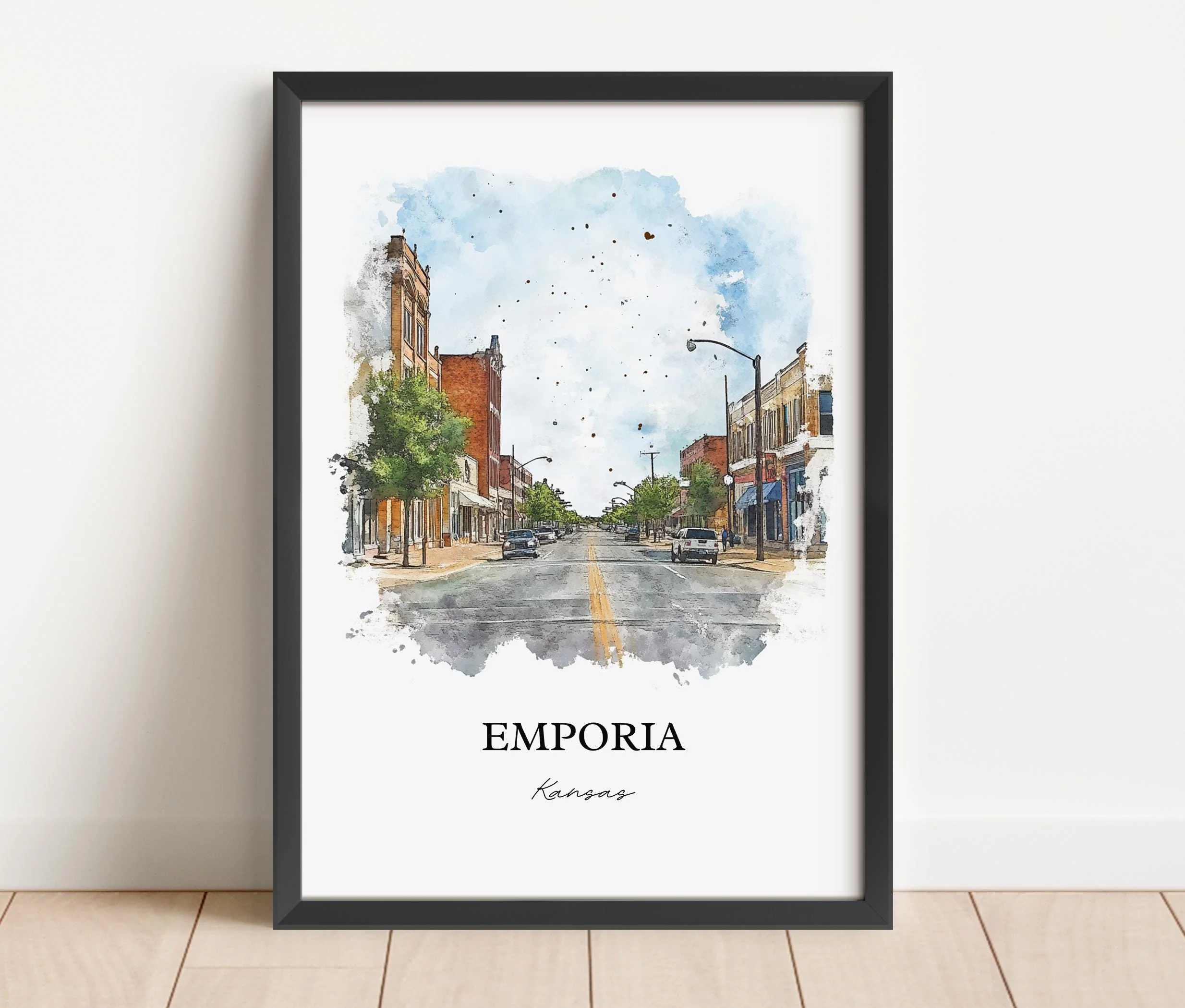 Emporia, Kansas – Watercolor Art Print