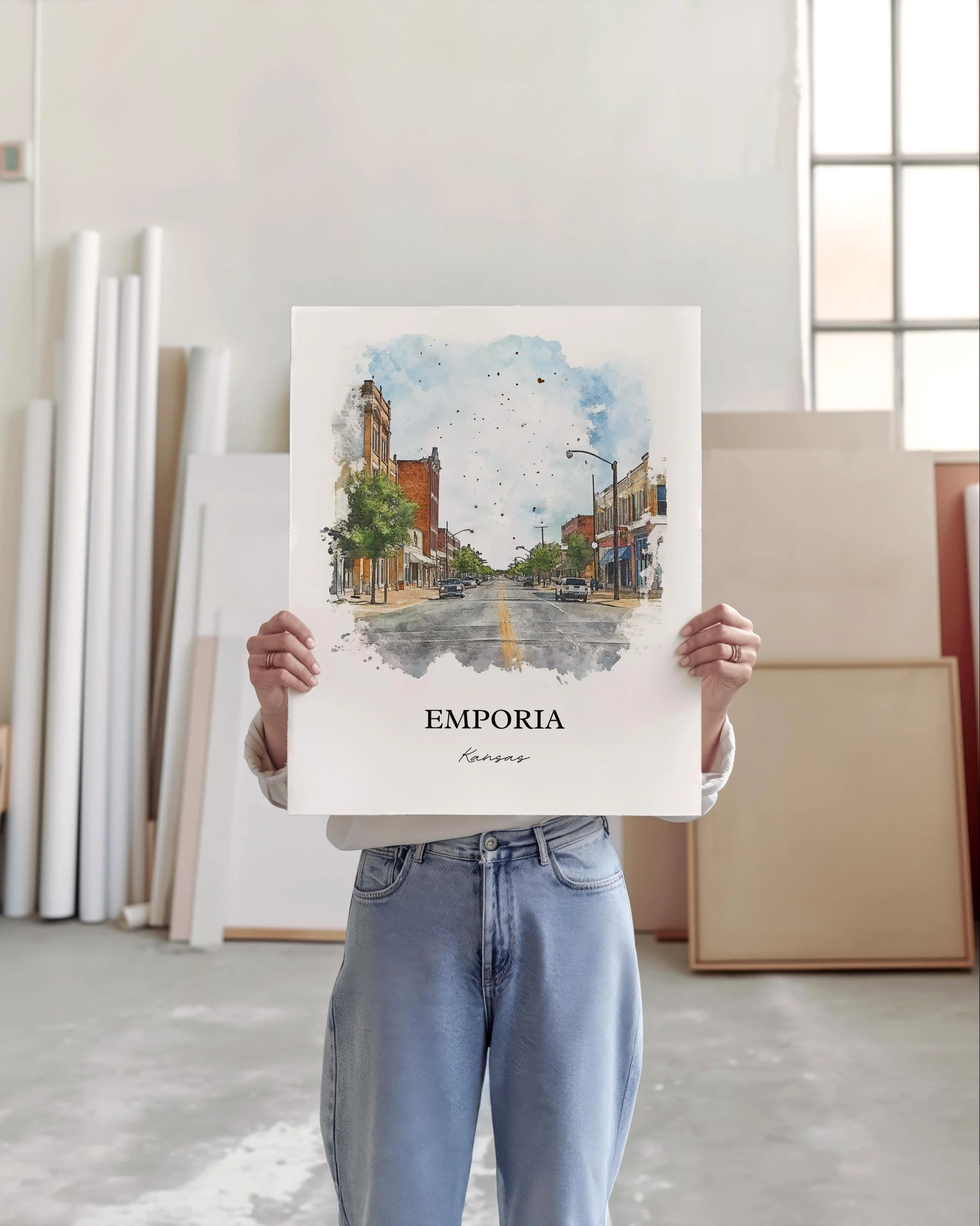 Emporia, Kansas – Watercolor Art Print - Image 2