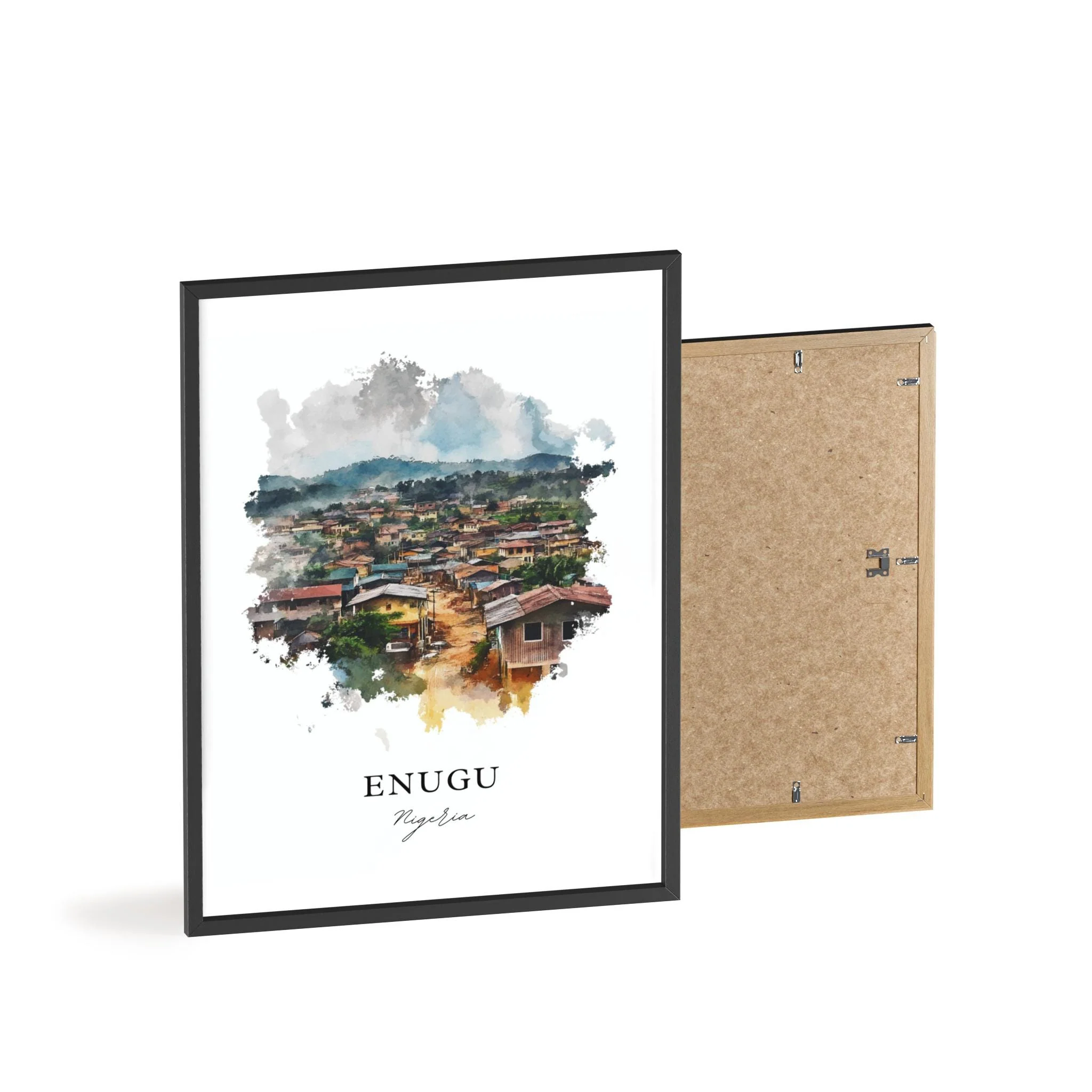 Enugu, Nigeria – Watercolor Art Print - Image 2