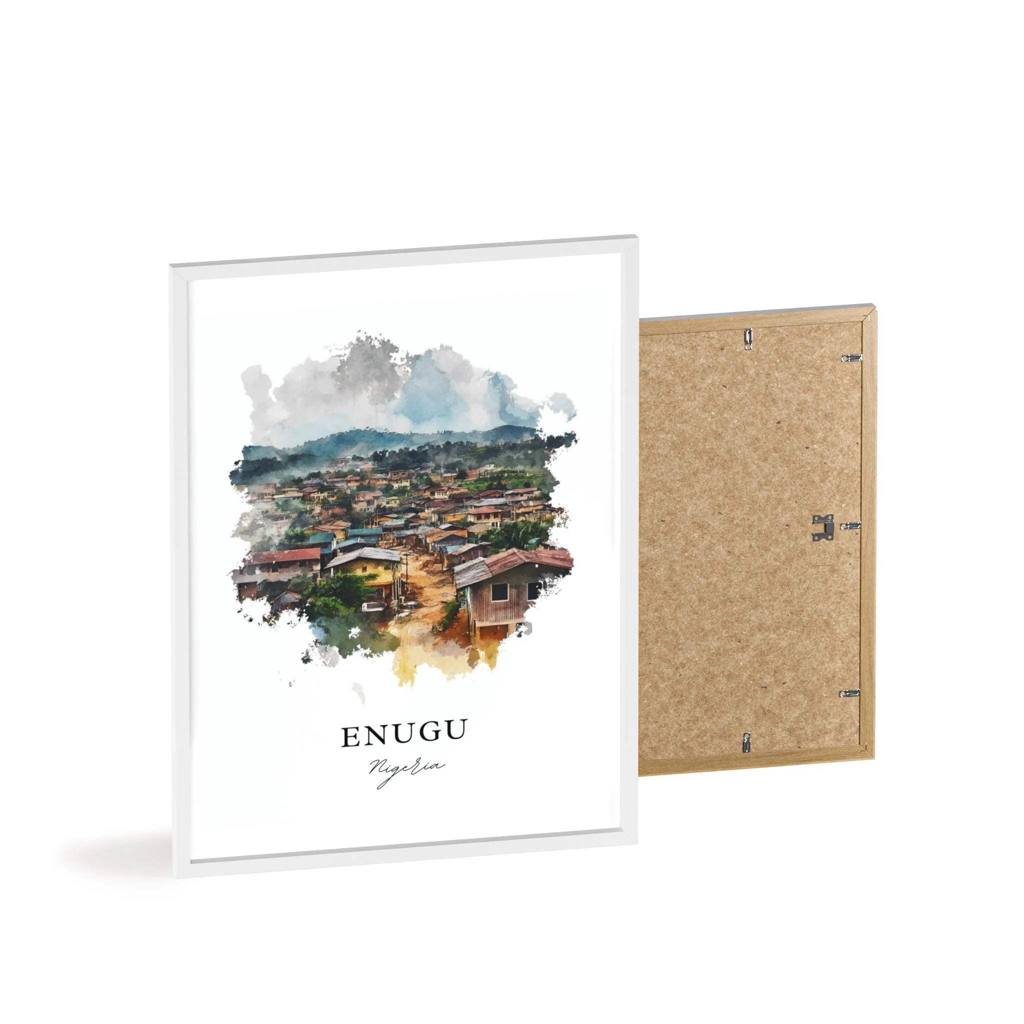 Enugu, Nigeria – Watercolor Art Print - Image 4