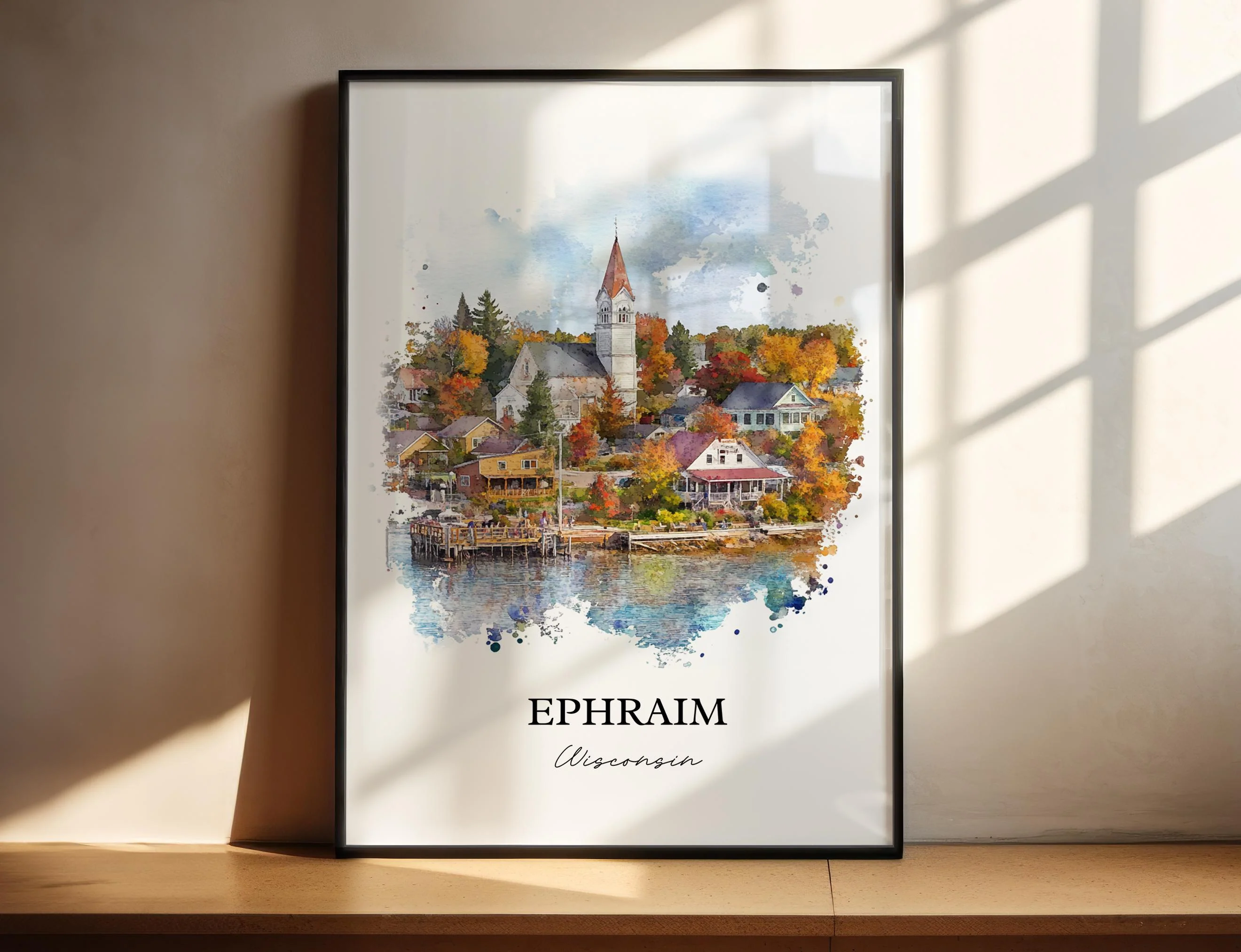 Ephraim, Wisconsin, USA – Watercolor Art Print