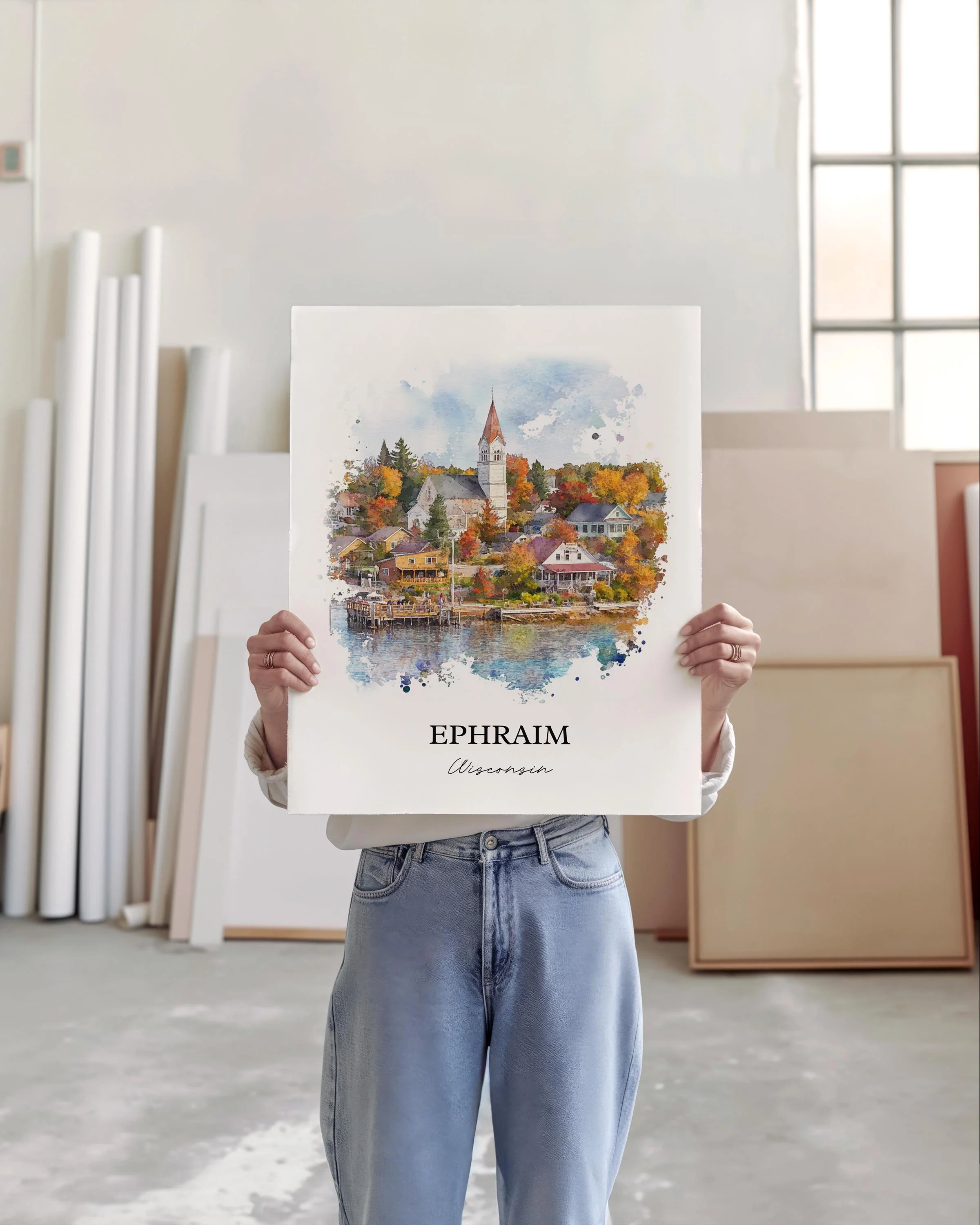 Ephraim, Wisconsin, USA – Watercolor Art Print - Image 3