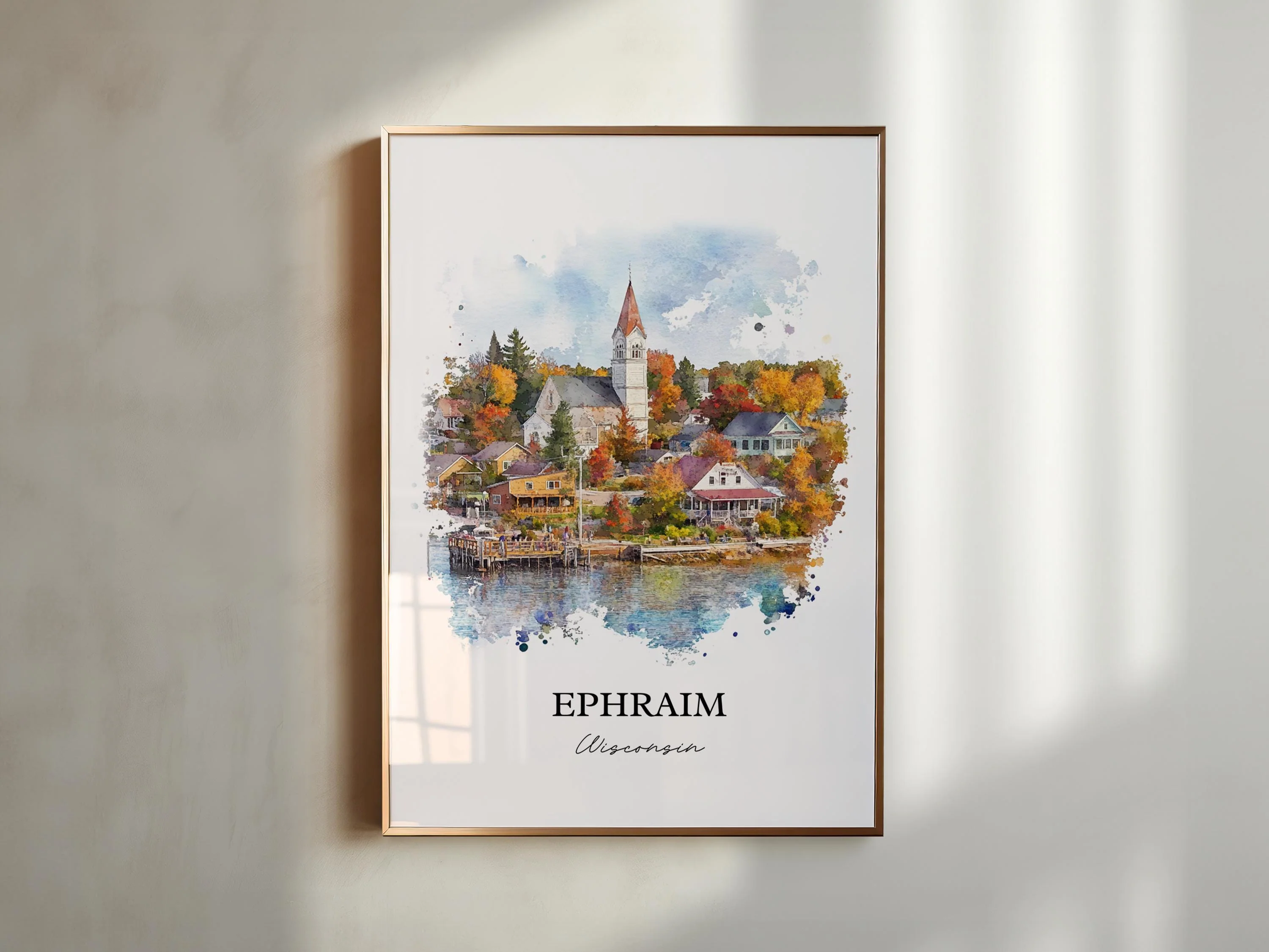 Ephraim, Wisconsin, USA – Watercolor Art Print - Image 6