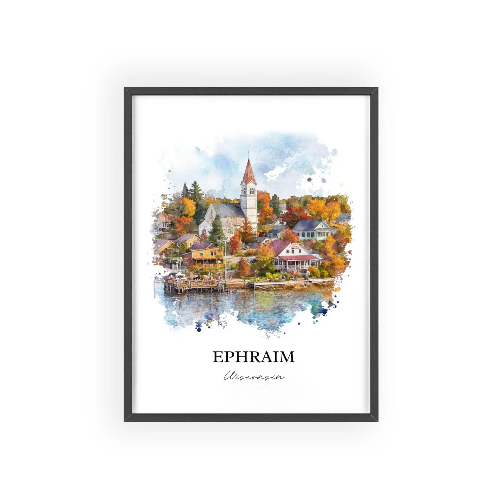 Ephraim, Wisconsin, USA – Watercolor Art Print - Image 7