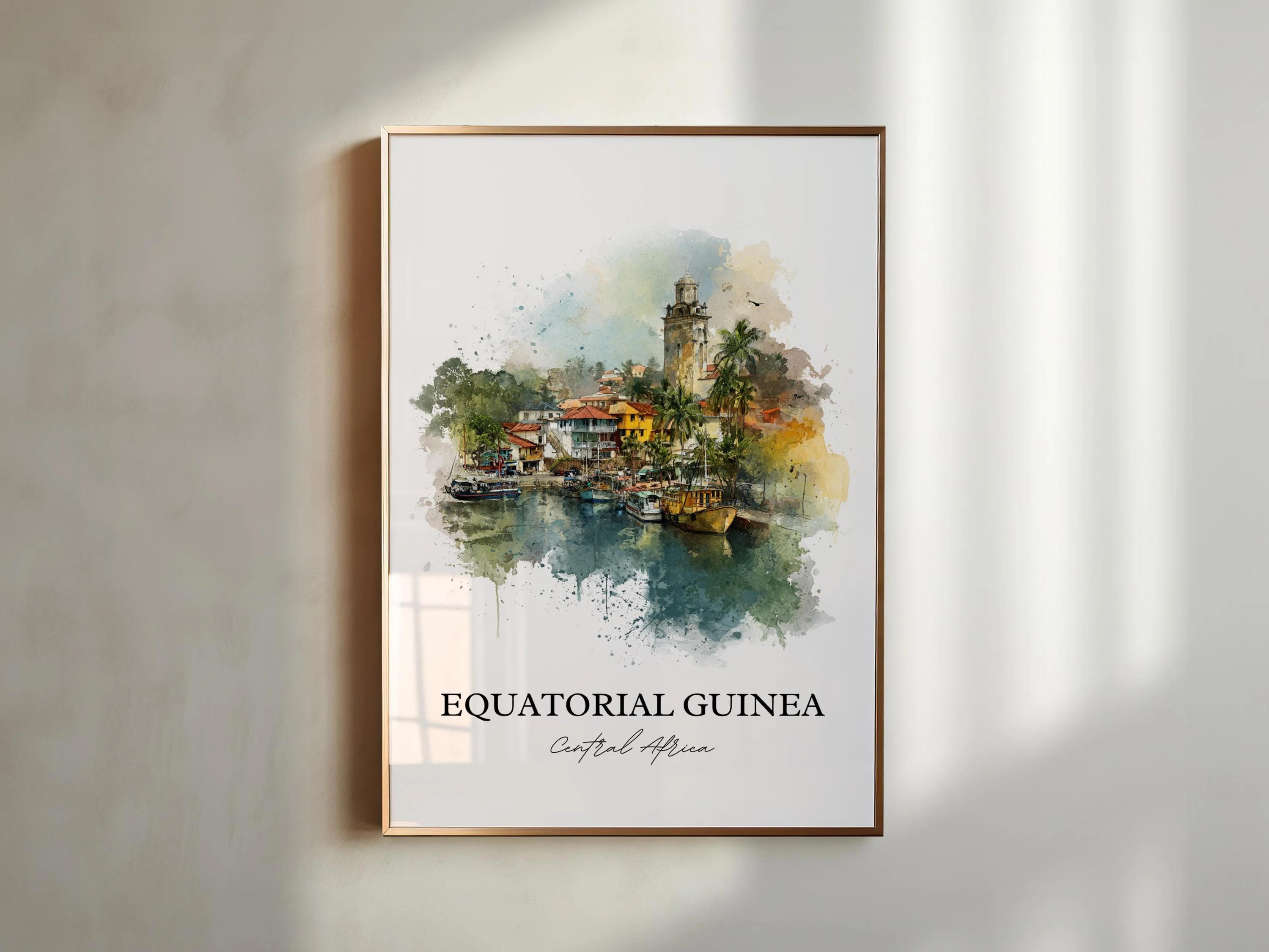 Equatorial Guinea, Africa – Watercolor Art Print - Image 3