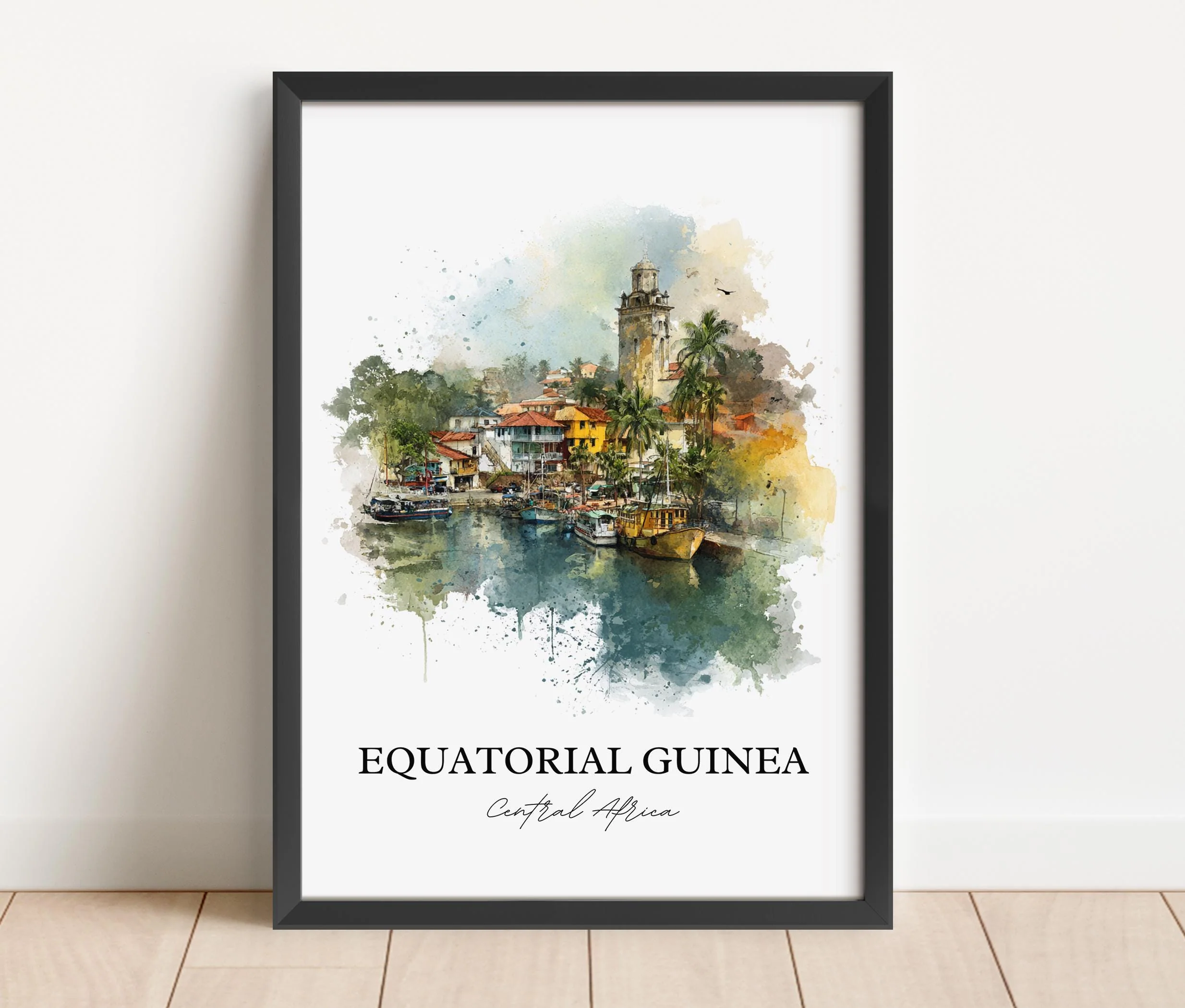 Equatorial Guinea, Africa – Watercolor Art Print - Image 4