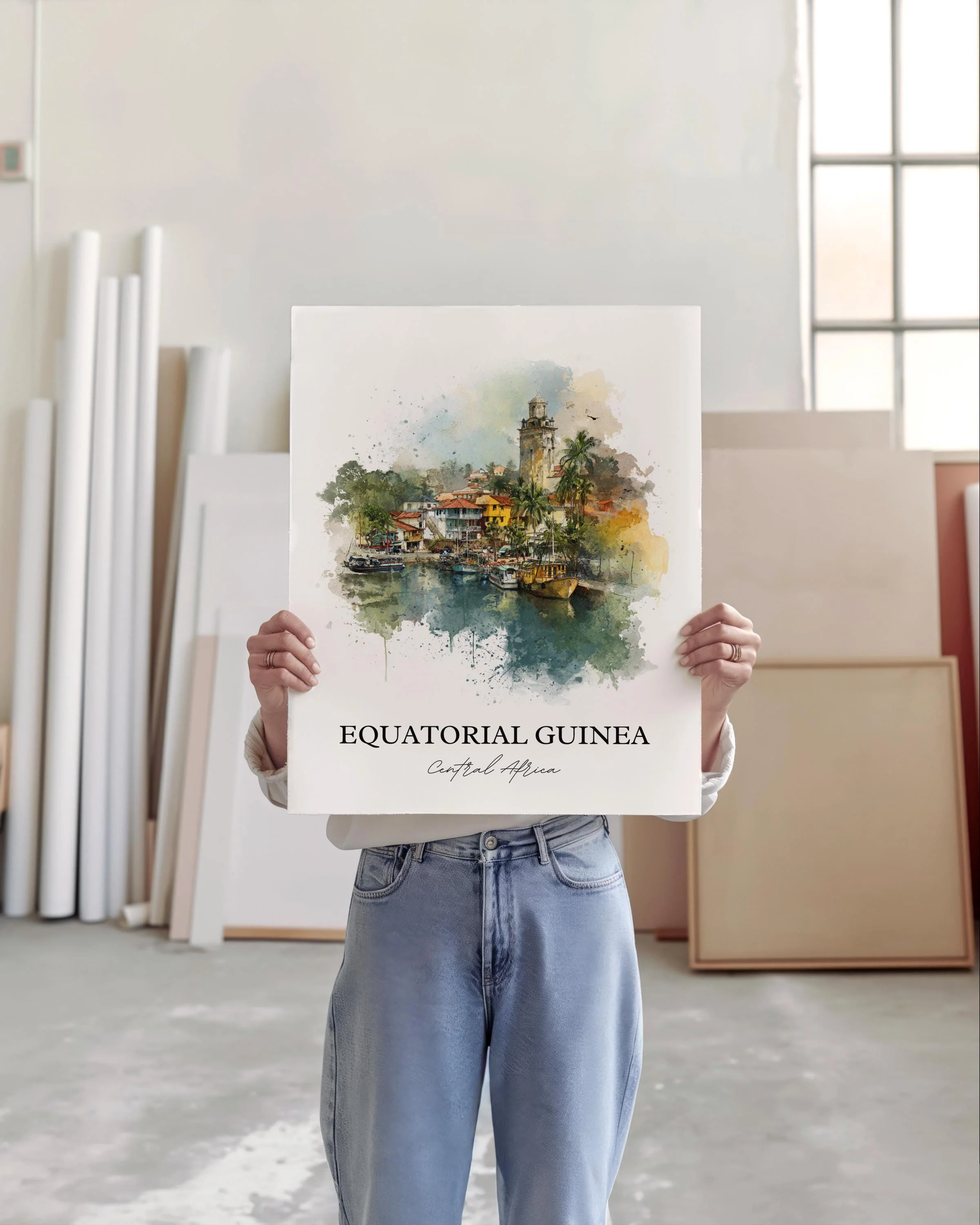 Equatorial Guinea, Africa – Watercolor Art Print - Image 5