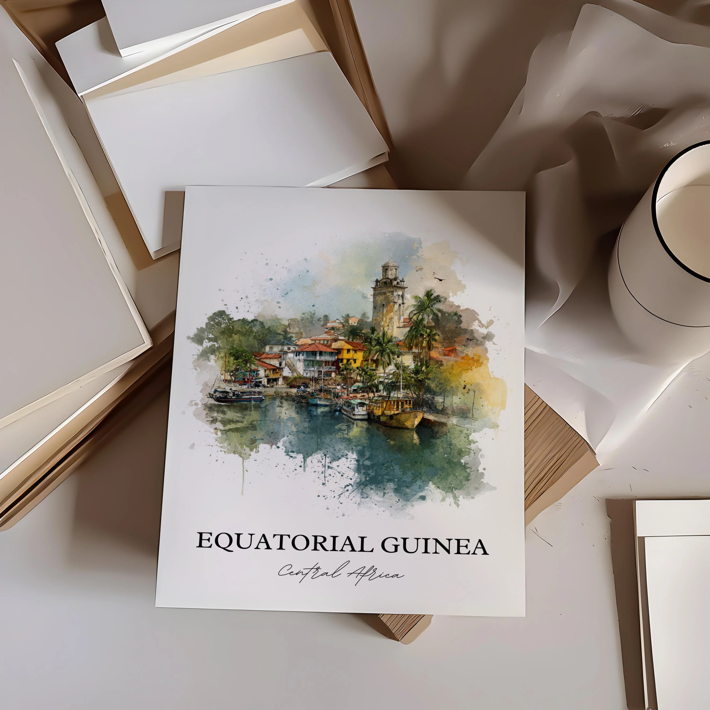 Equatorial Guinea, Africa – Watercolor Art Print - Image 6