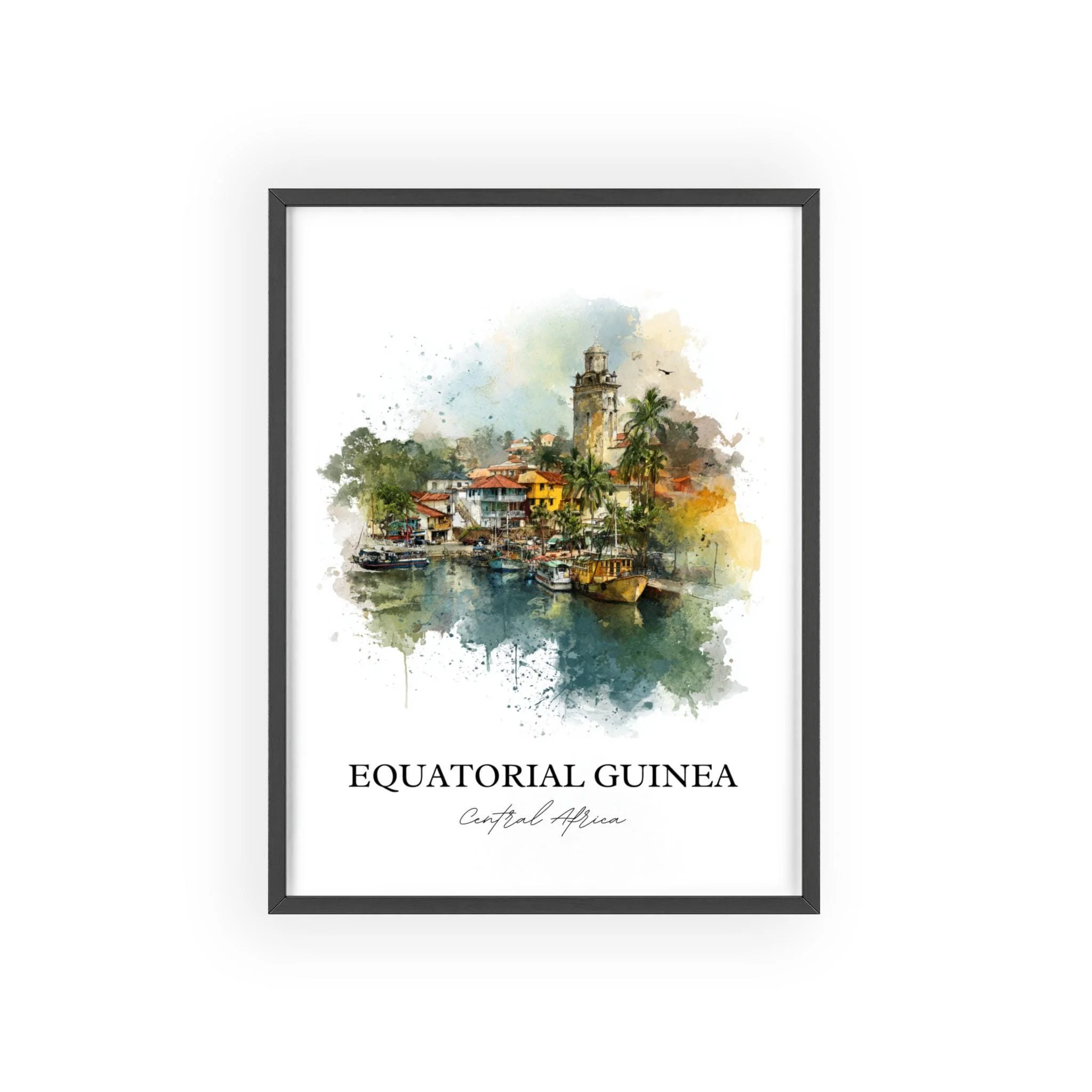 Equatorial Guinea, Africa – Watercolor Art Print - Image 7