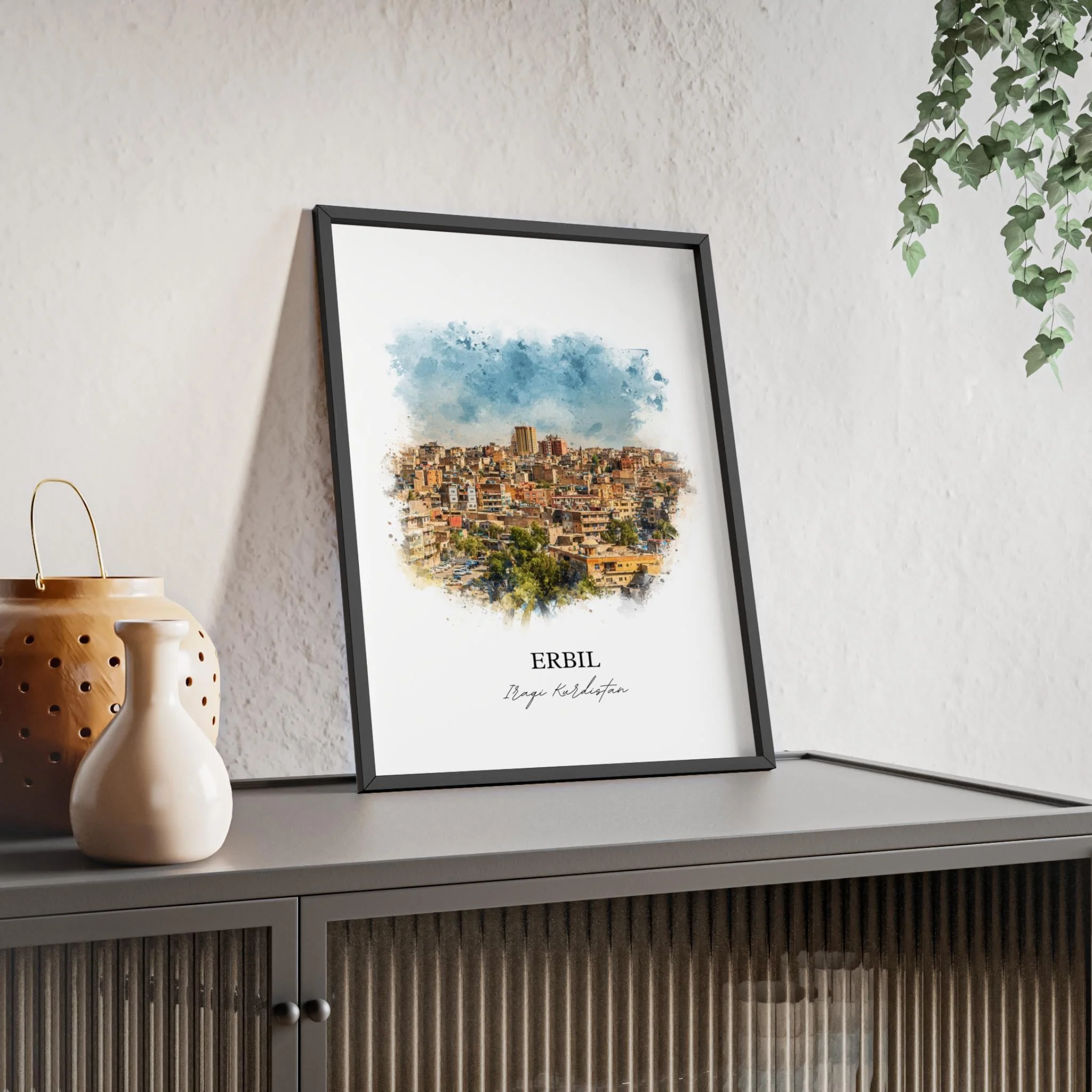Erbil, Iraq – Watercolor Art Print - Image 11