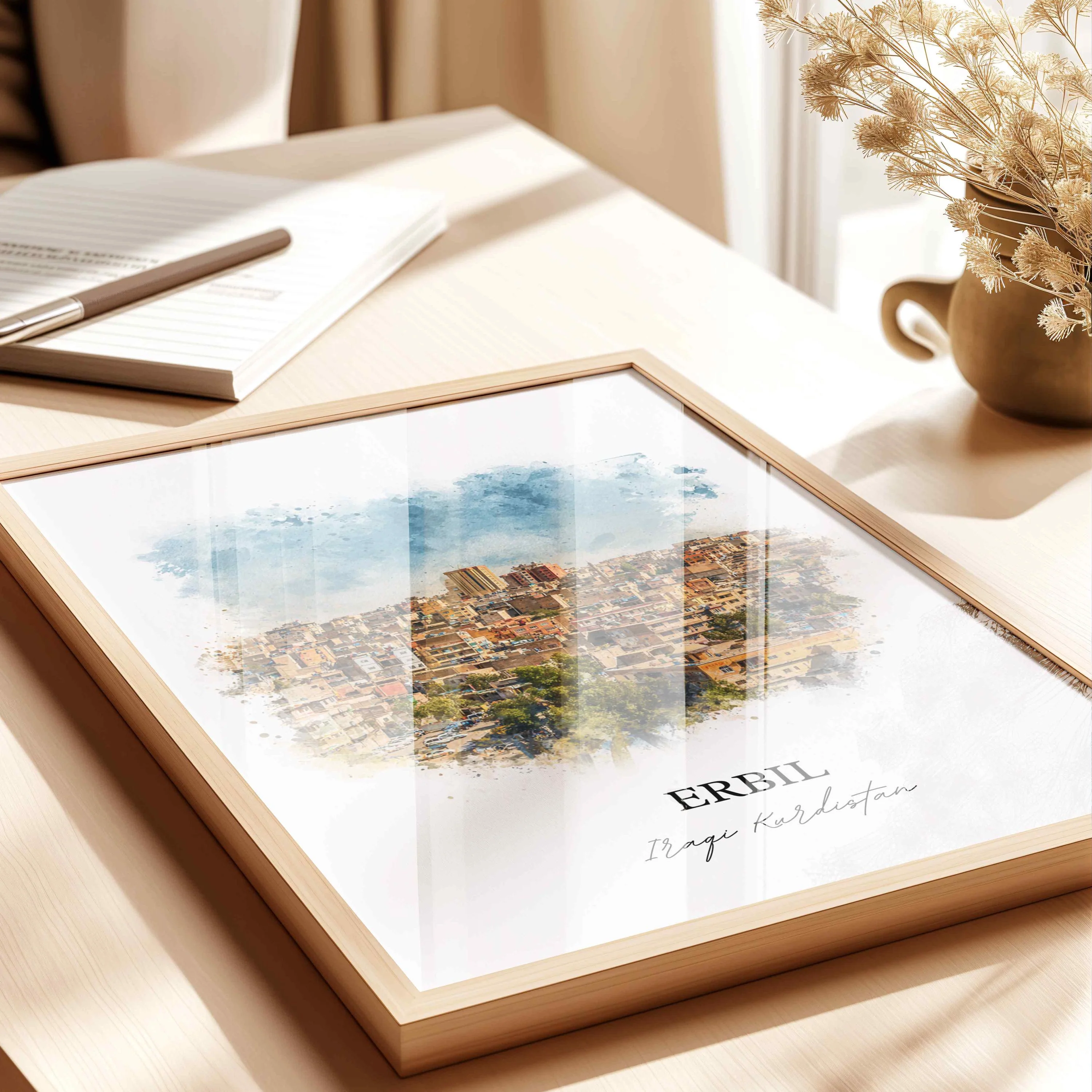 Erbil, Iraq – Watercolor Art Print - Image 4