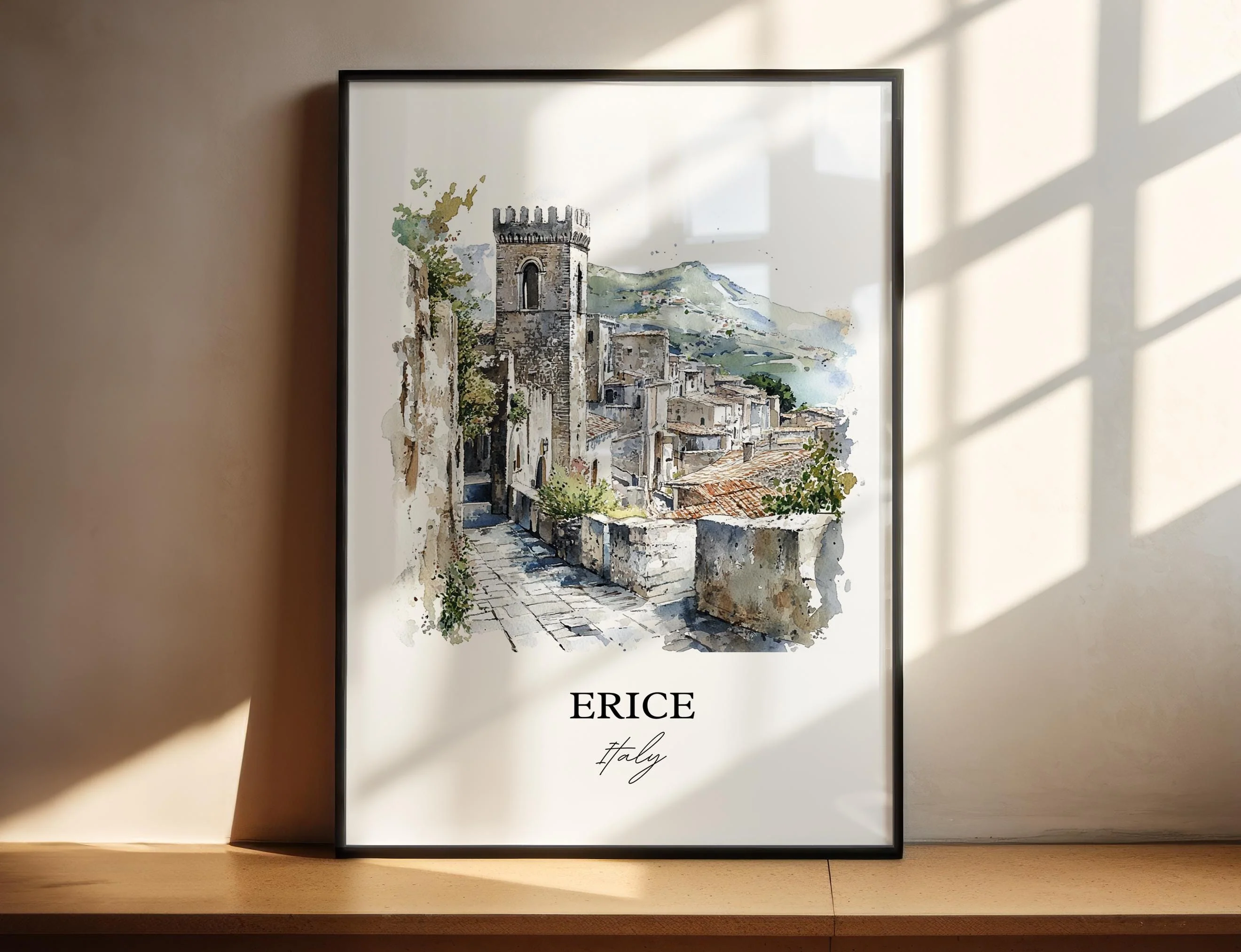 Erice, Italy – Watercolor Art Print