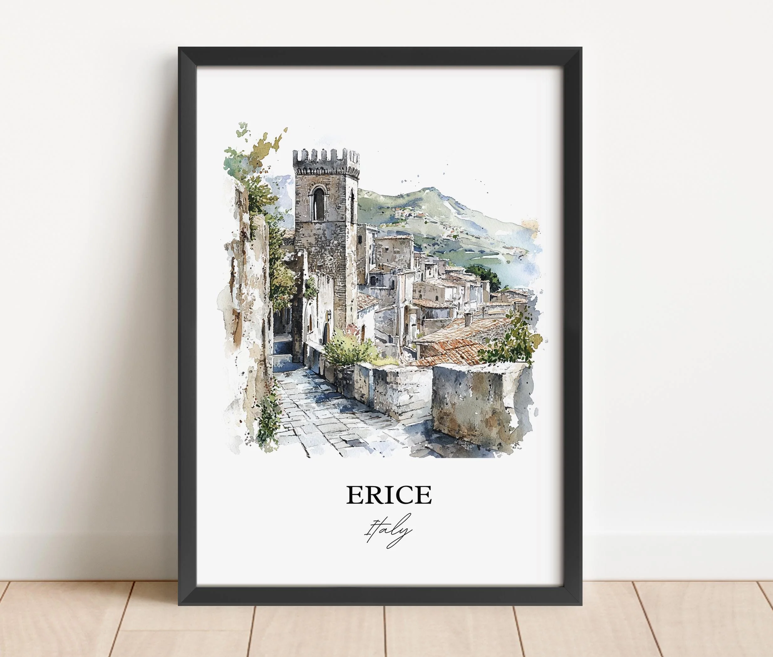 Erice, Italy – Watercolor Art Print - Image 6