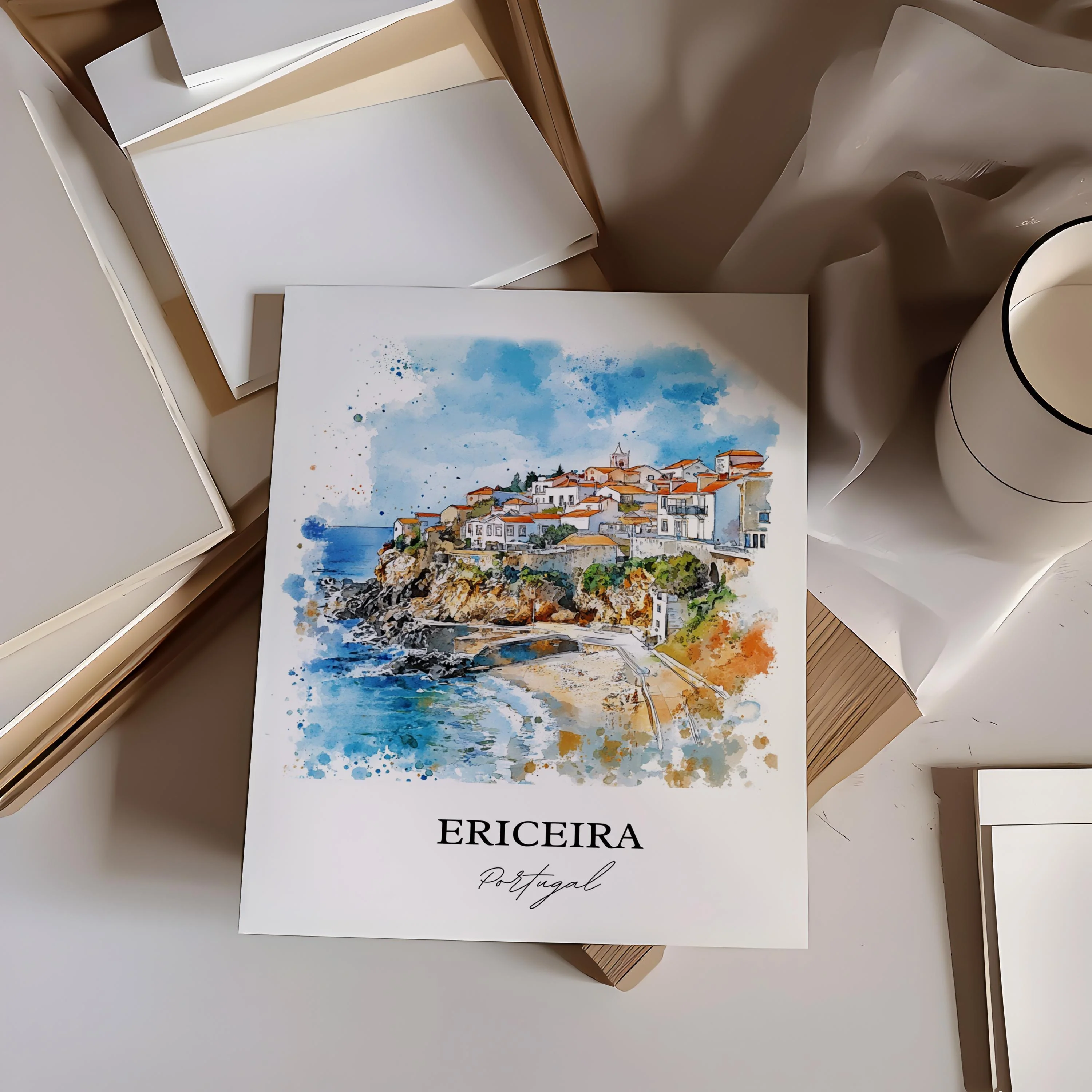 Ericeira, Portugal – Watercolor Art Print - Image 6