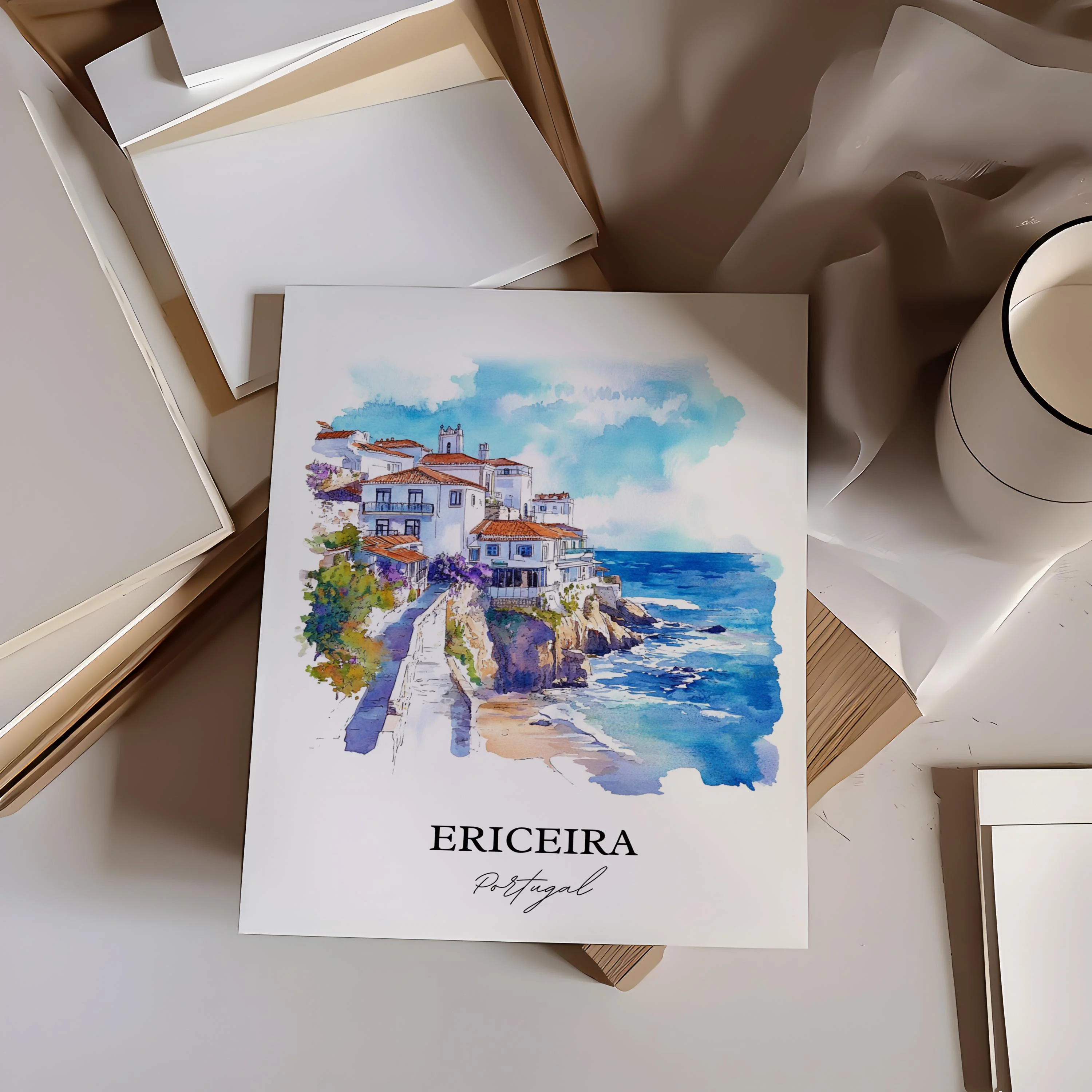 Ericeira, Portugal – Watercolor Art Print - Image 6