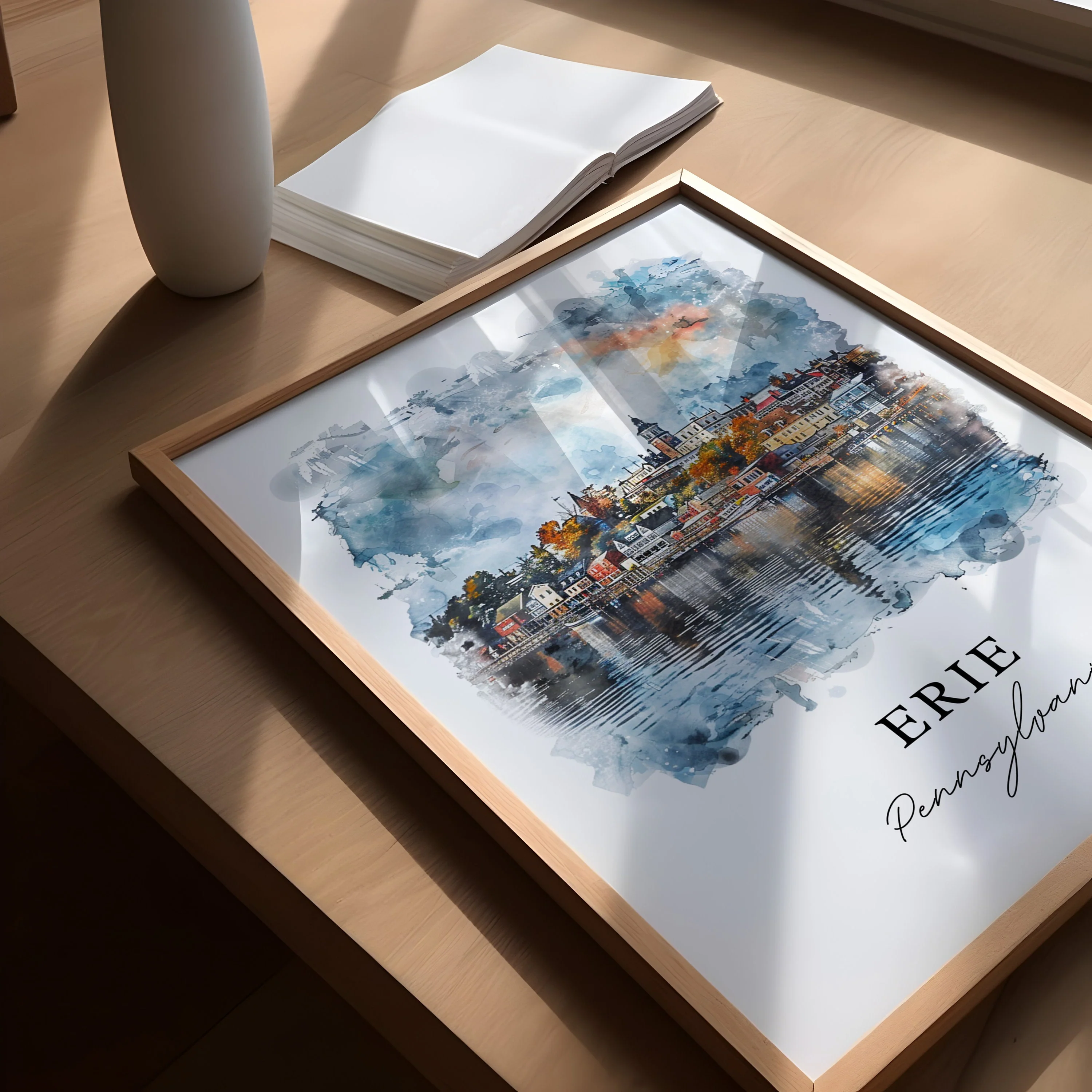 Erie, PA, USA – Watercolor Art Print - Image 3