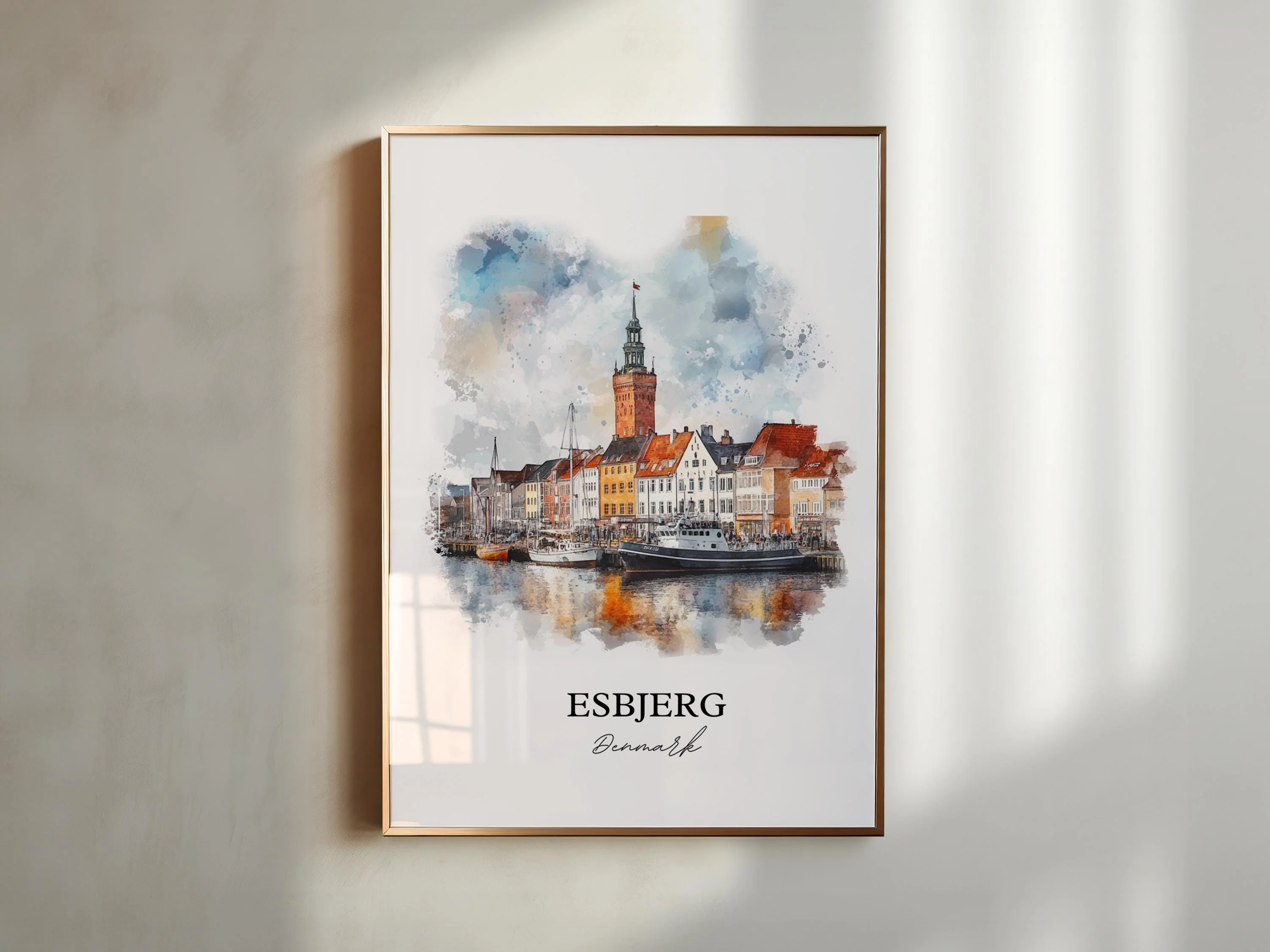 Esbjerg, Denmark – Watercolor Art Print - Image 3