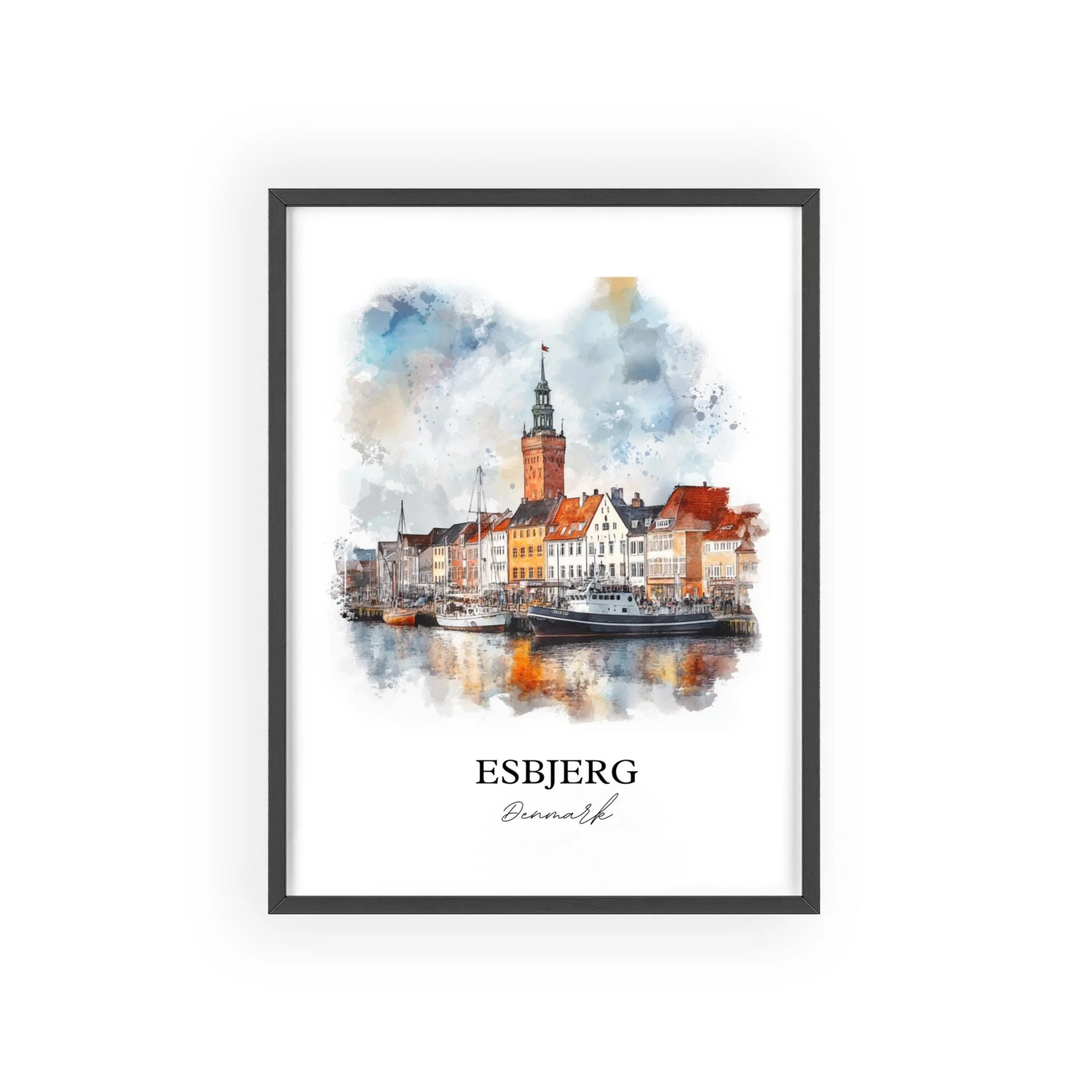 Esbjerg, Denmark – Watercolor Art Print - Image 7