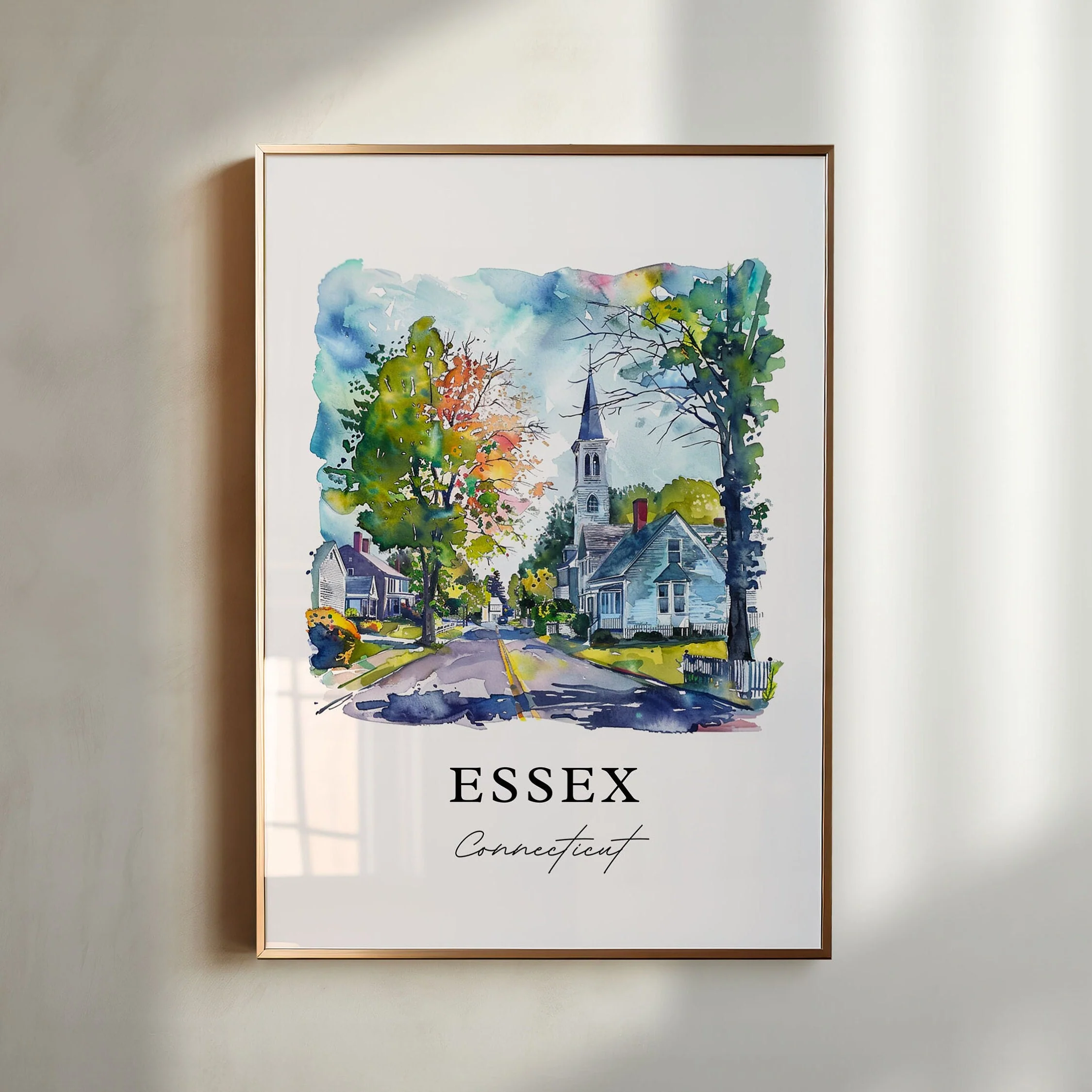 Essex, Connecticut, Connecticut – Watercolor Art Print