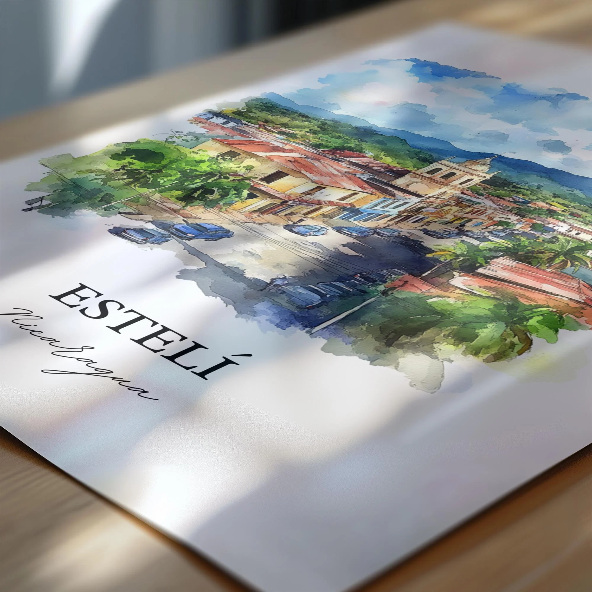 Estelí, Nicaragua – Watercolor Art Print - Image 2