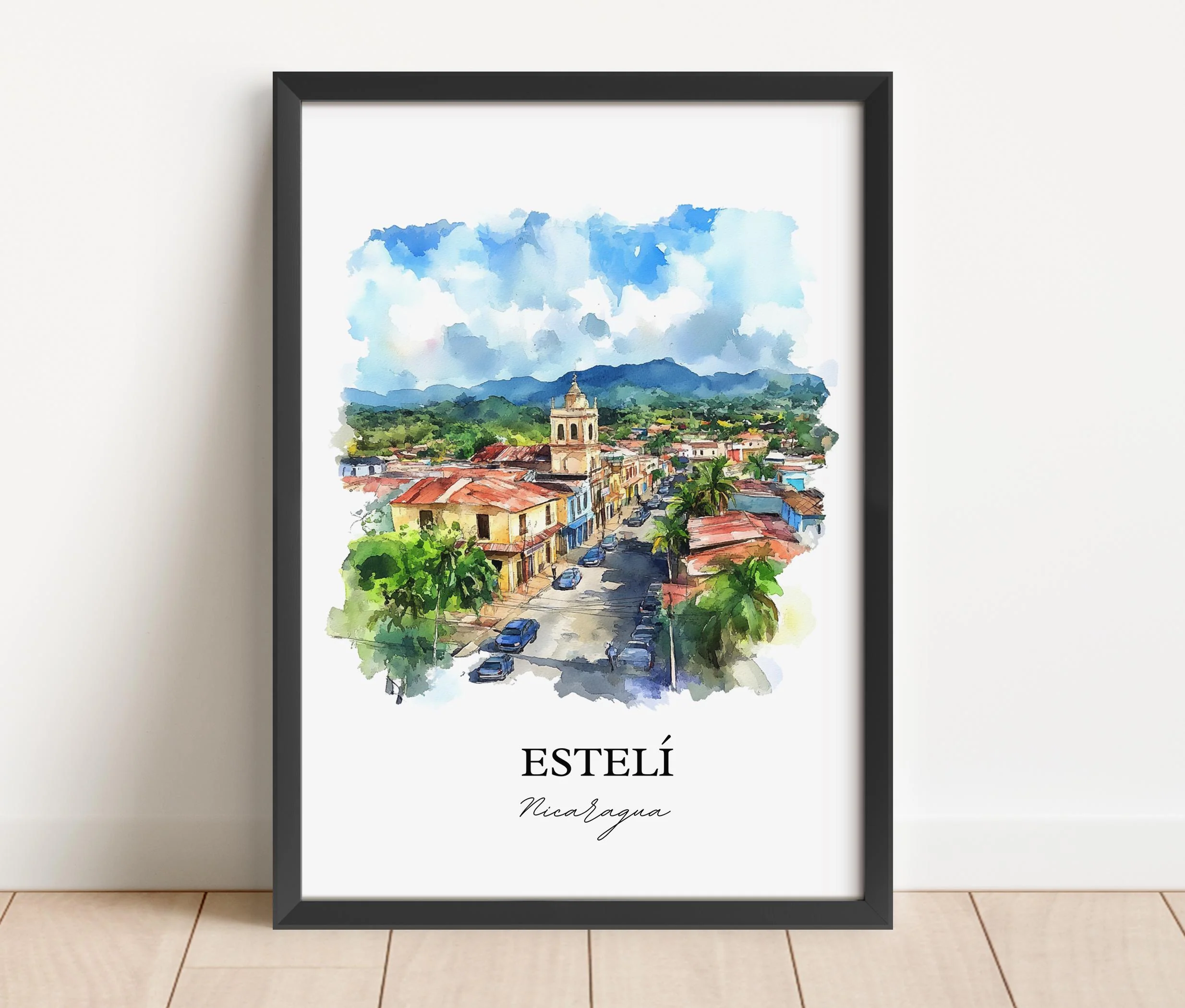 Estelí, Nicaragua – Watercolor Art Print - Image 4