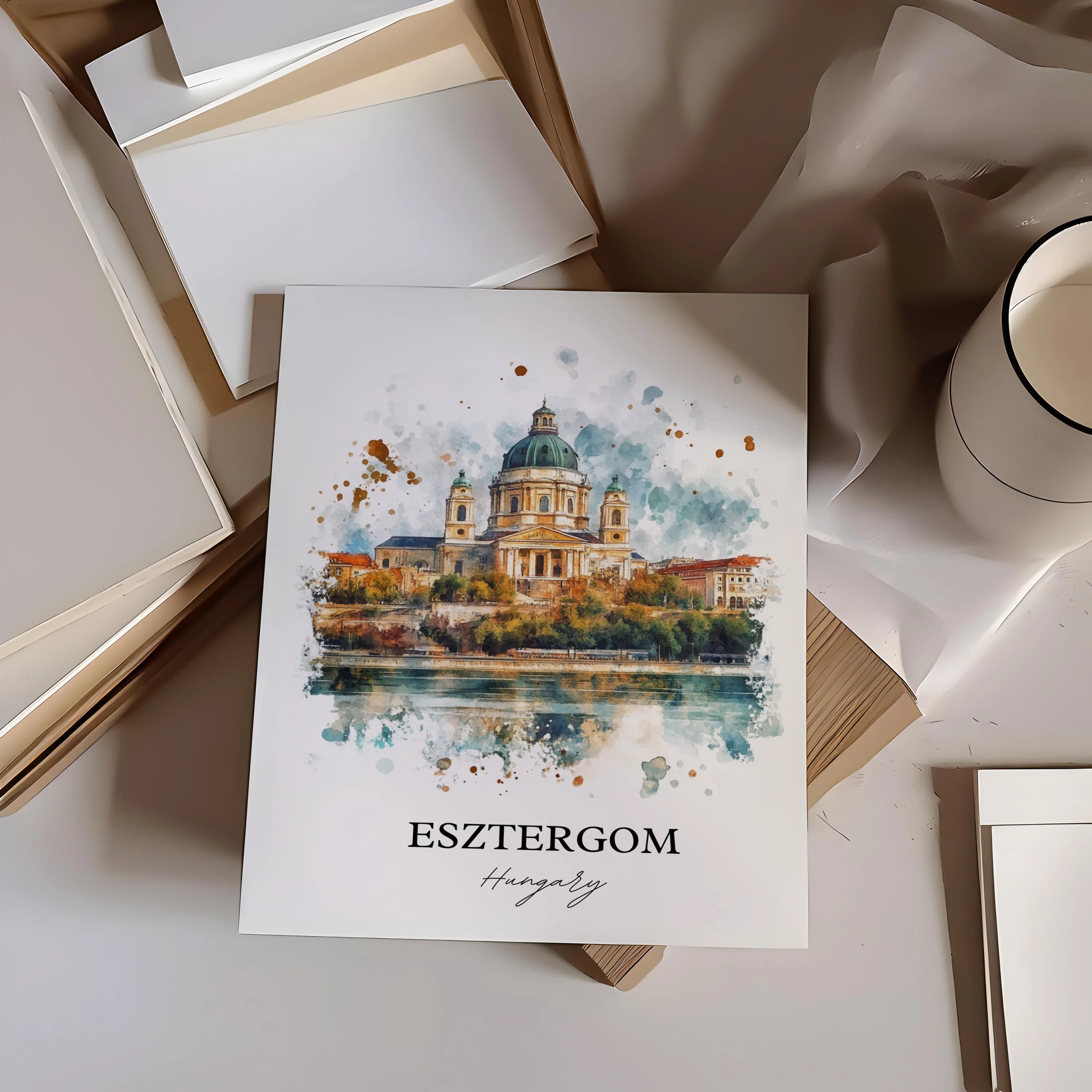 Esztergom, Hungary – Watercolor Art Print - Image 5
