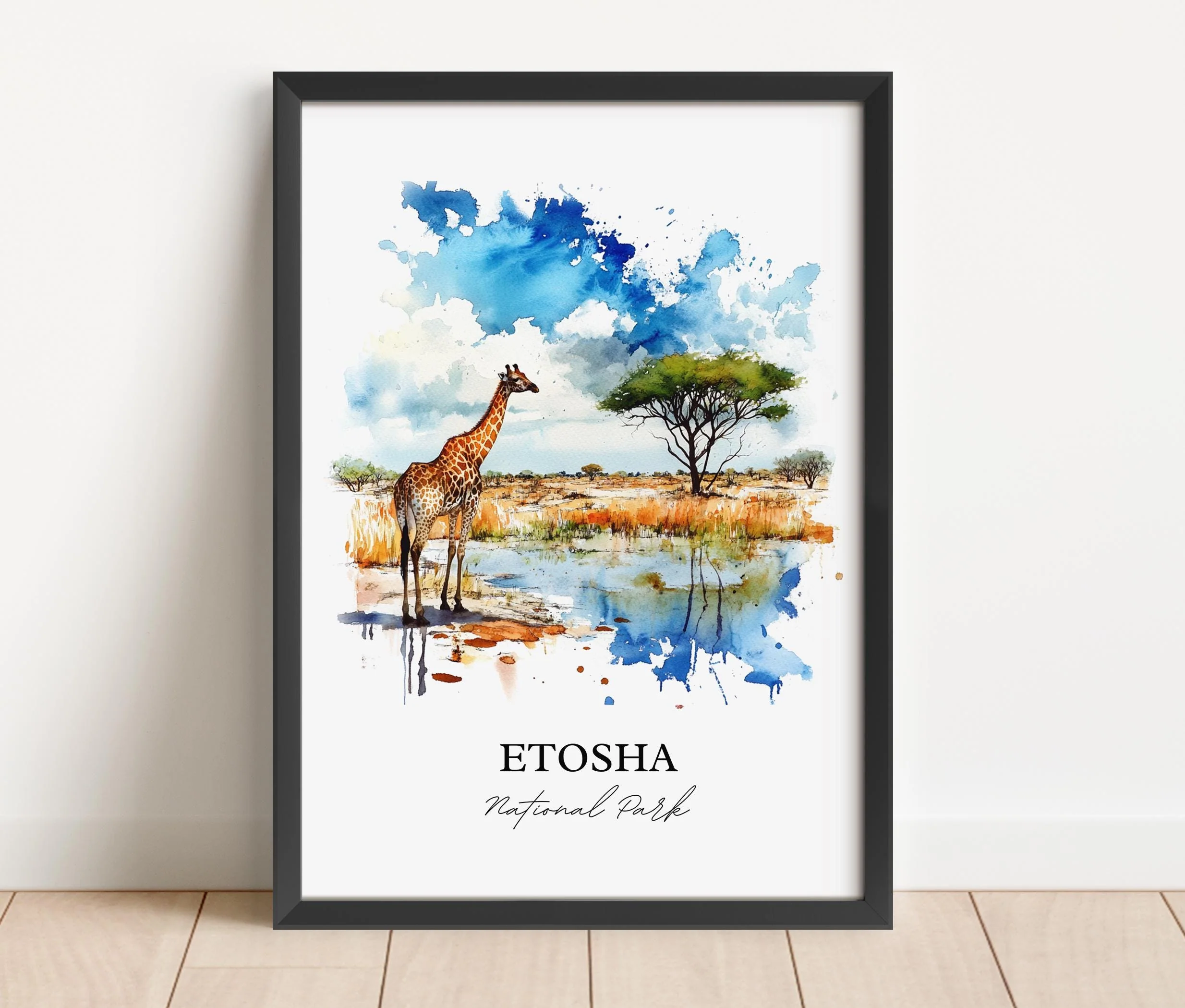 Etosha National Park, Namibia – Watercolor Art Print - Image 5