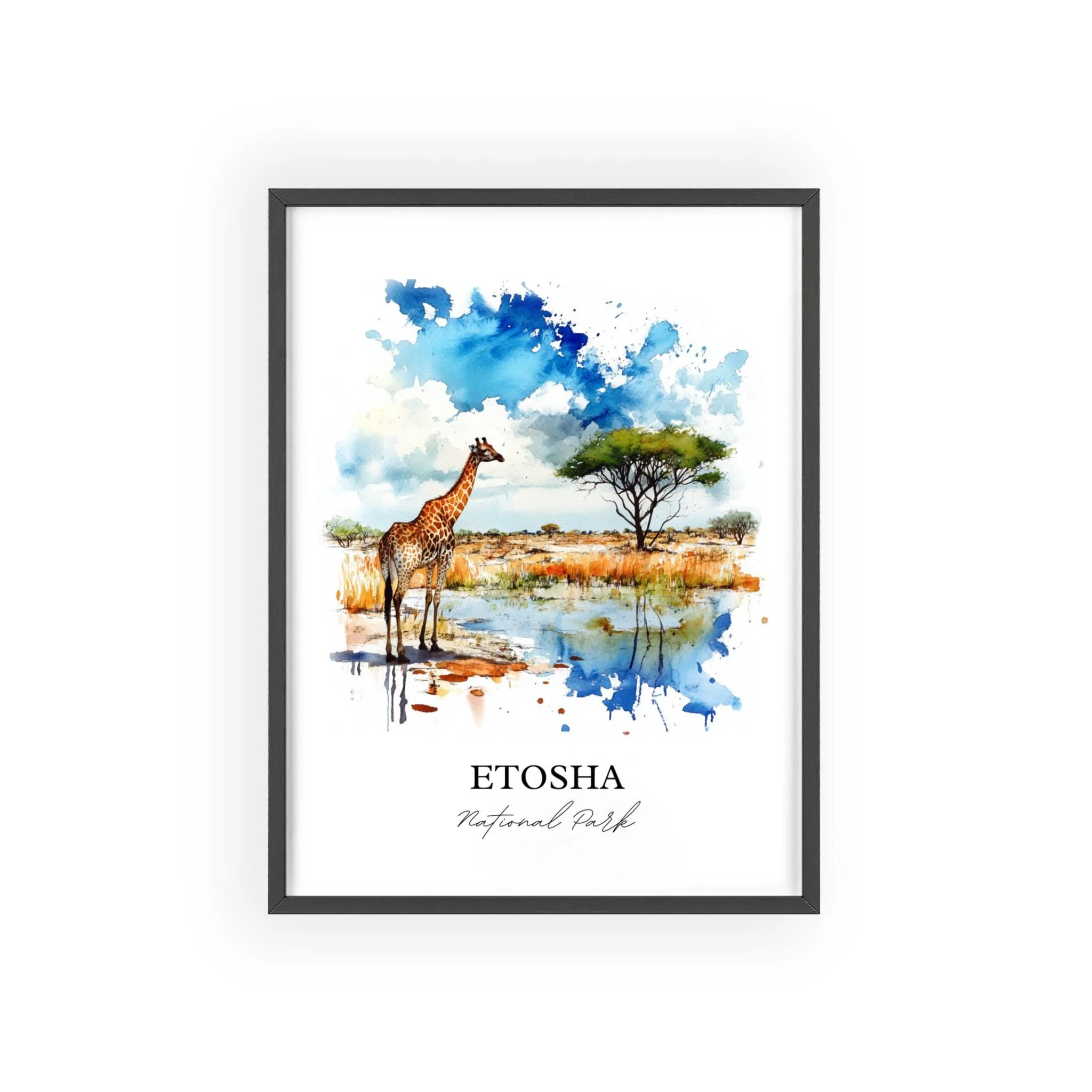 Etosha National Park, Namibia – Watercolor Art Print - Image 7