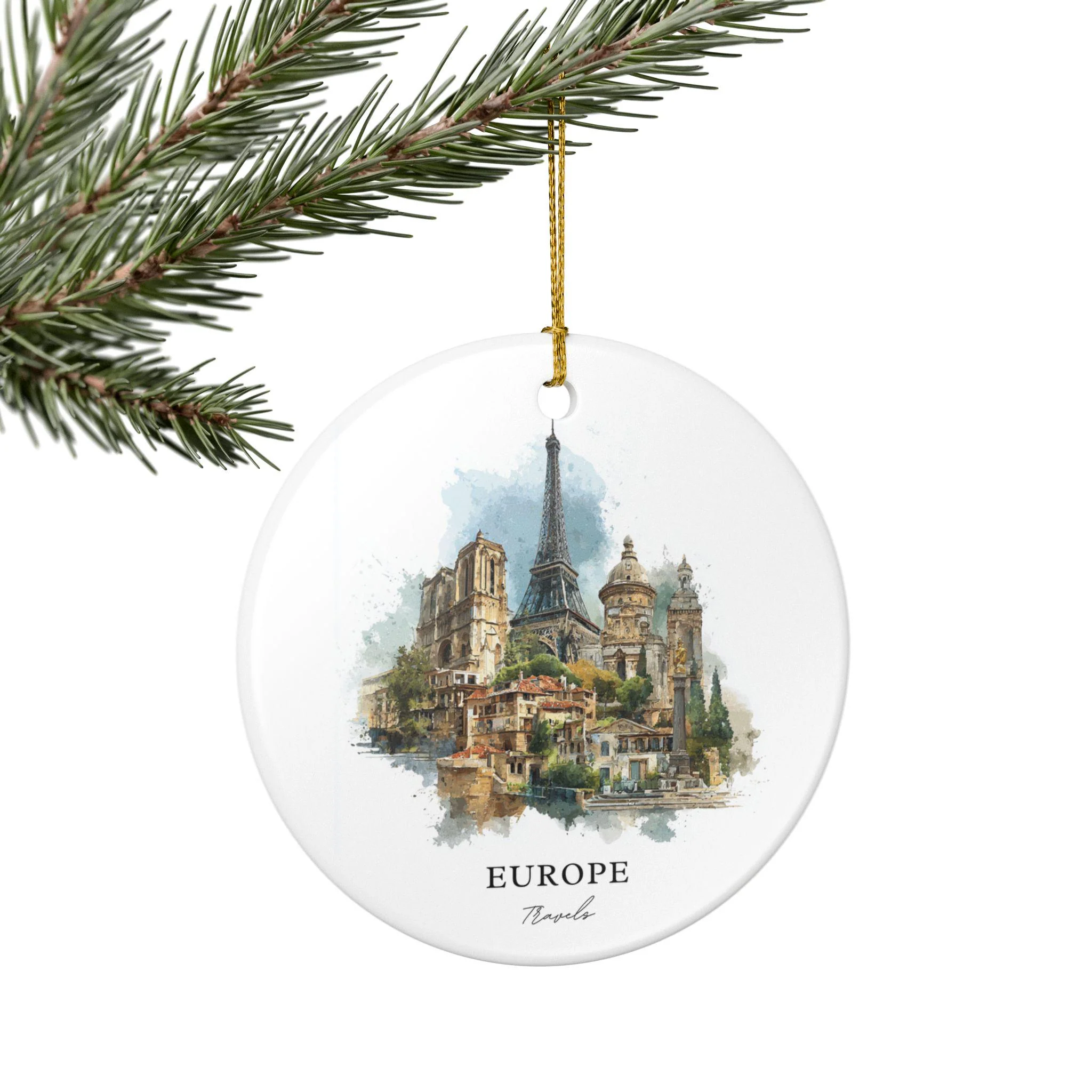 Europe Ornament: Unique Europe Souvenir, Europe Xmas Decor, and Authentic Europe Travels Gift - Image 5