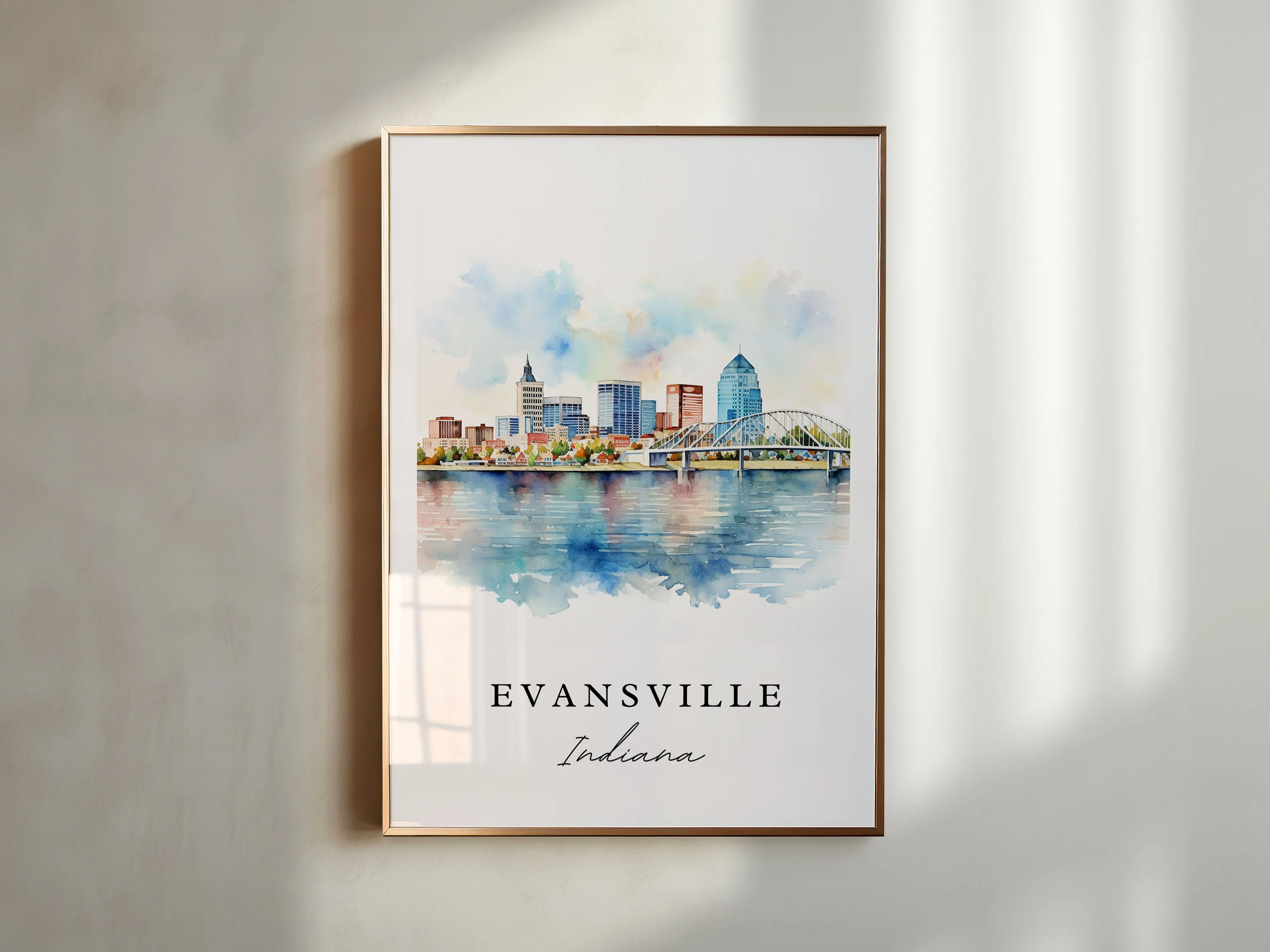Evansville, Indiana – Watercolor Art Print - Image 4