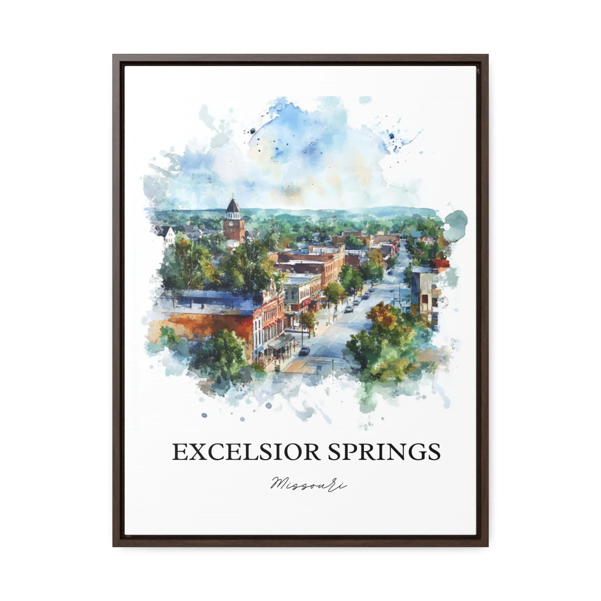 Excelsior Springs, Missouri, USA – Watercolor Art Print - Image 7