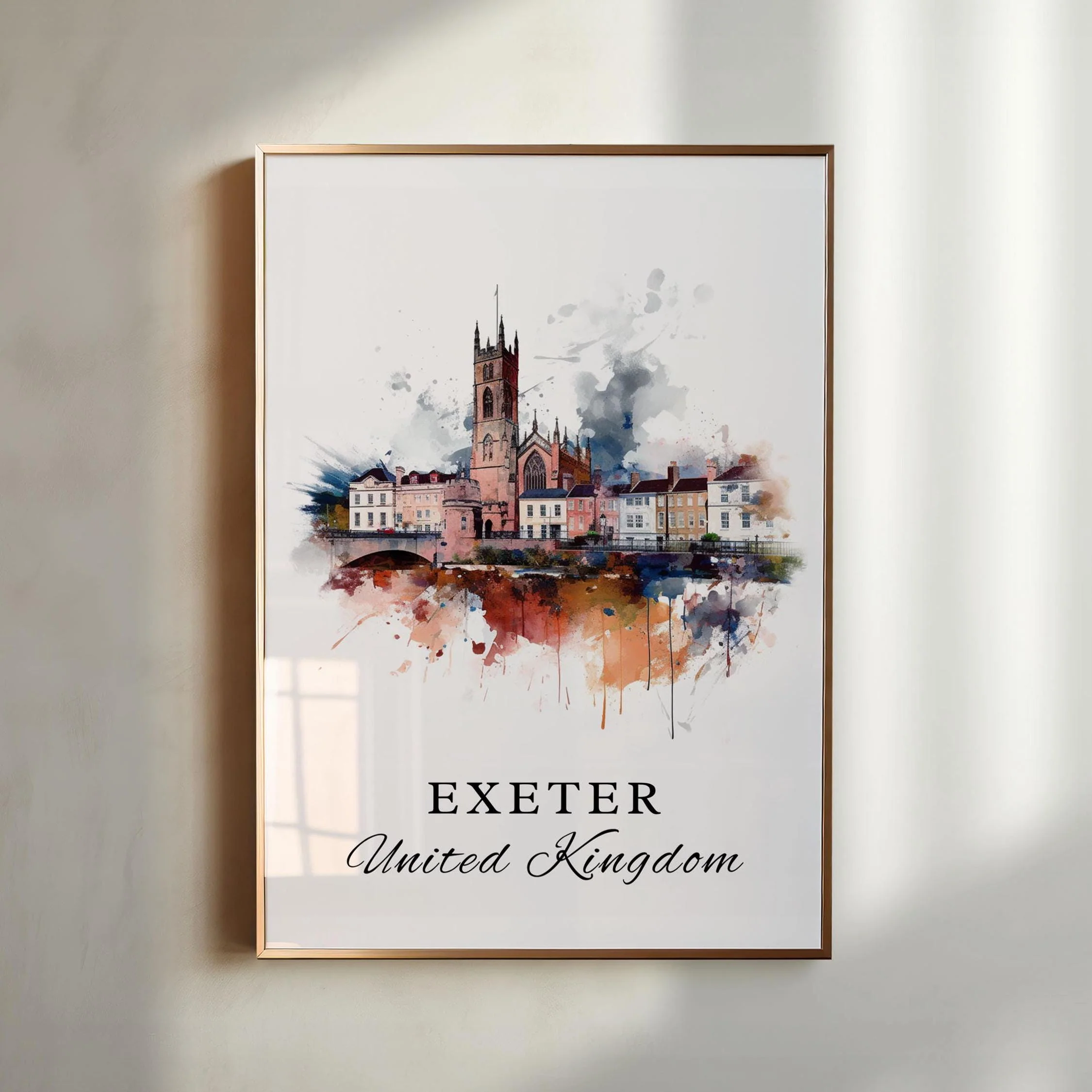 Exeter, England – Watercolor Art Print