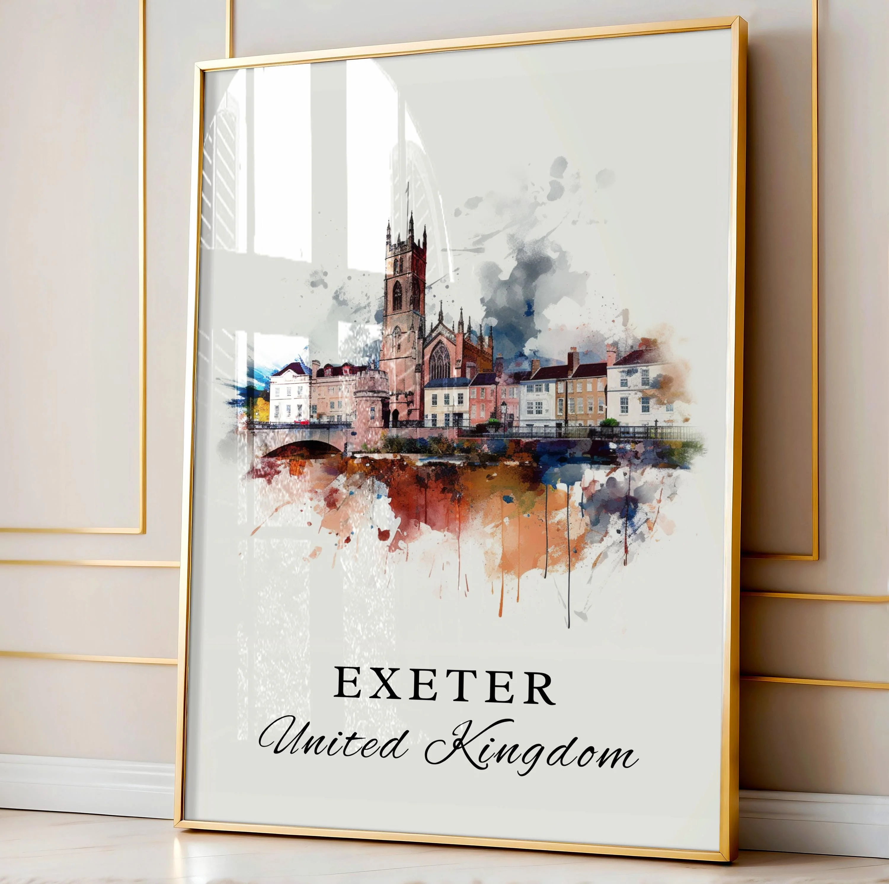 Exeter, England – Watercolor Art Print - Image 4