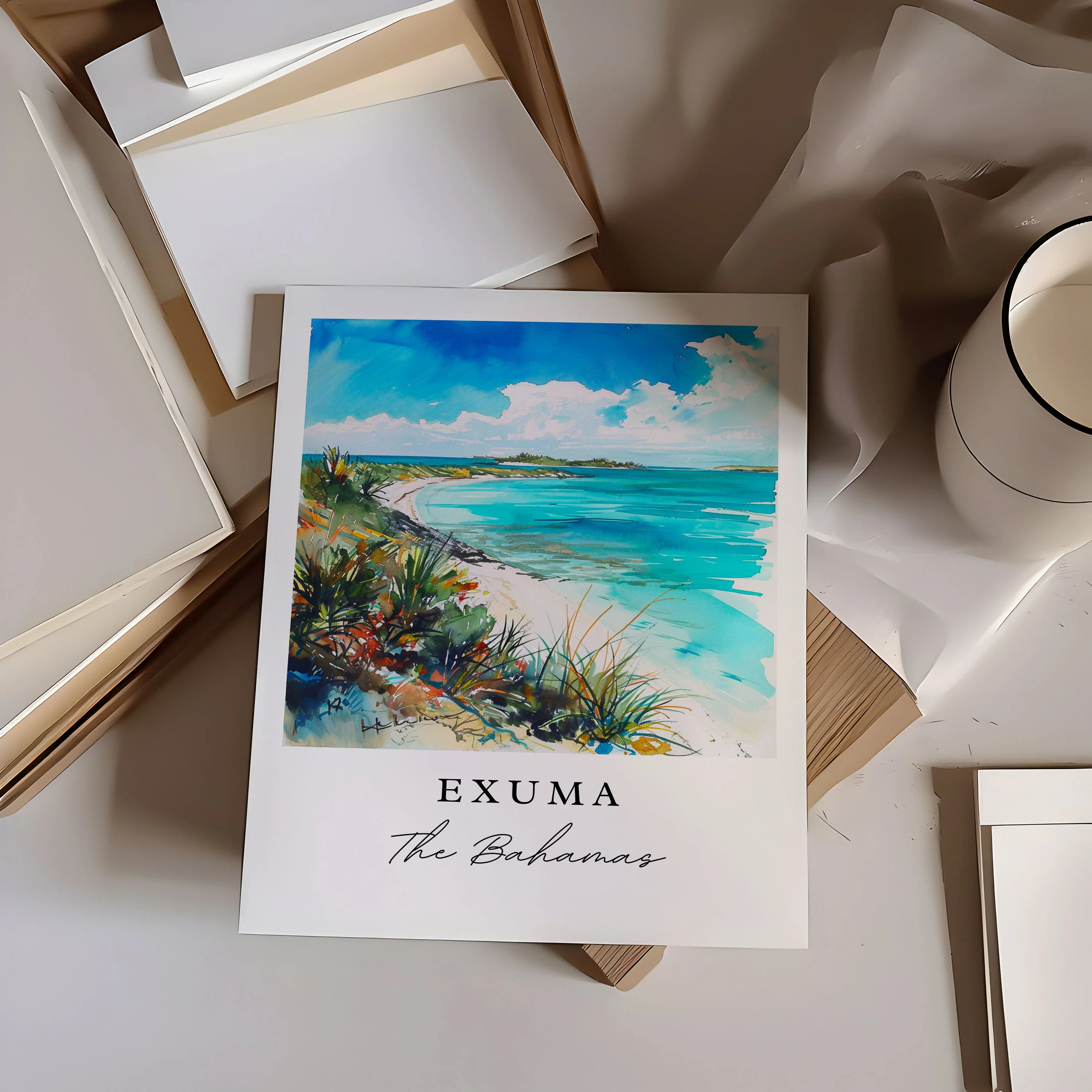 Exuma, Bahamas – Watercolor Art Print - Image 2